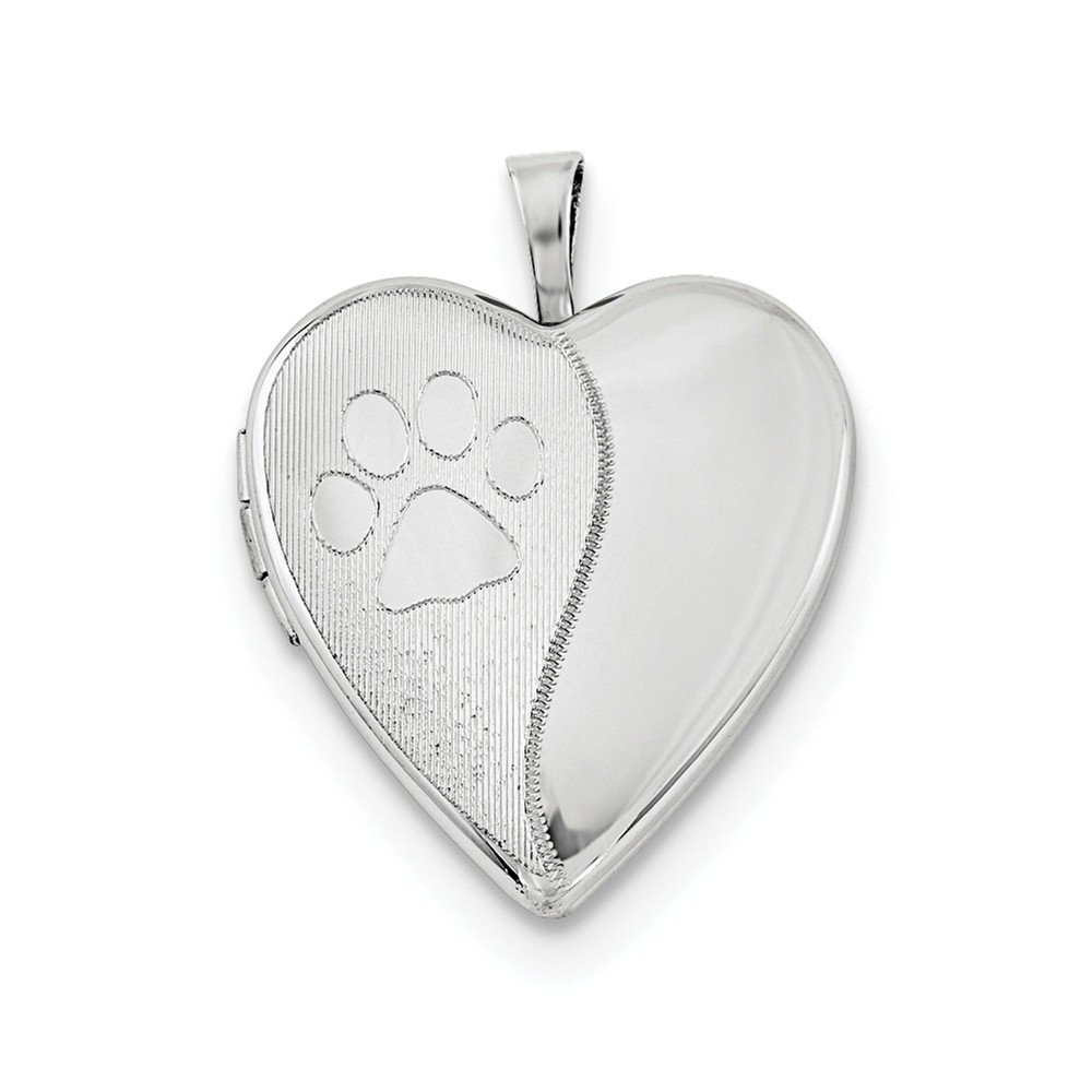 925 Sterling Silver Paw Print Heart Locket Pendant - Brushed Matte Finish - Perfect for Pet Lovers, Memorial Jewelry & Personalized Gifts