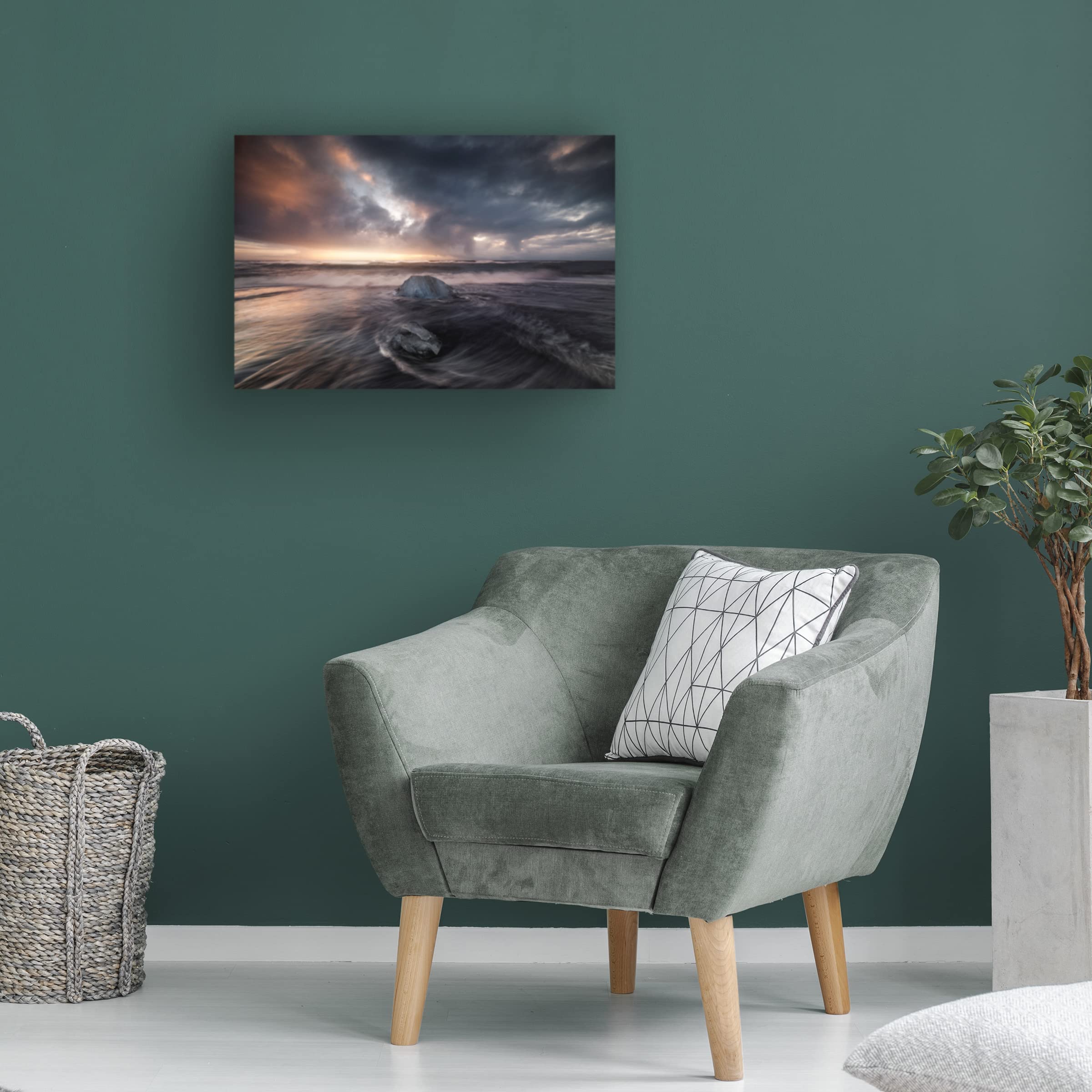Trademark Fine Art 'Two Ices' Canvas Wall Art by Jorge Ruiz Dueso - Modern Abstract Painting for Living Room, Bedroom & Office Decor