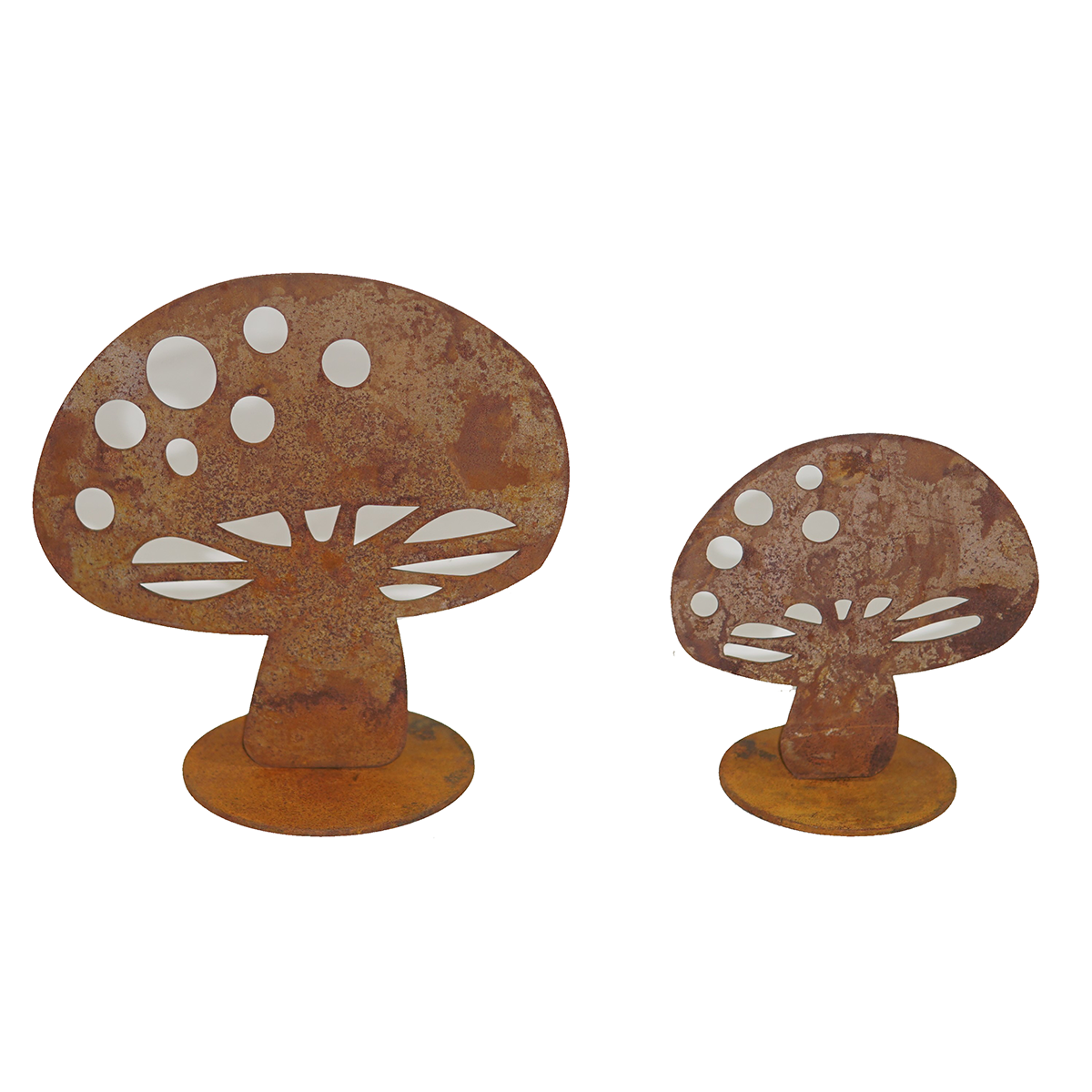 LU0186WB Set of 3 Mushroom Garden Ornaments with Base - Outdoor Decor for Yard, Lawn, and Flower Bed Decoration