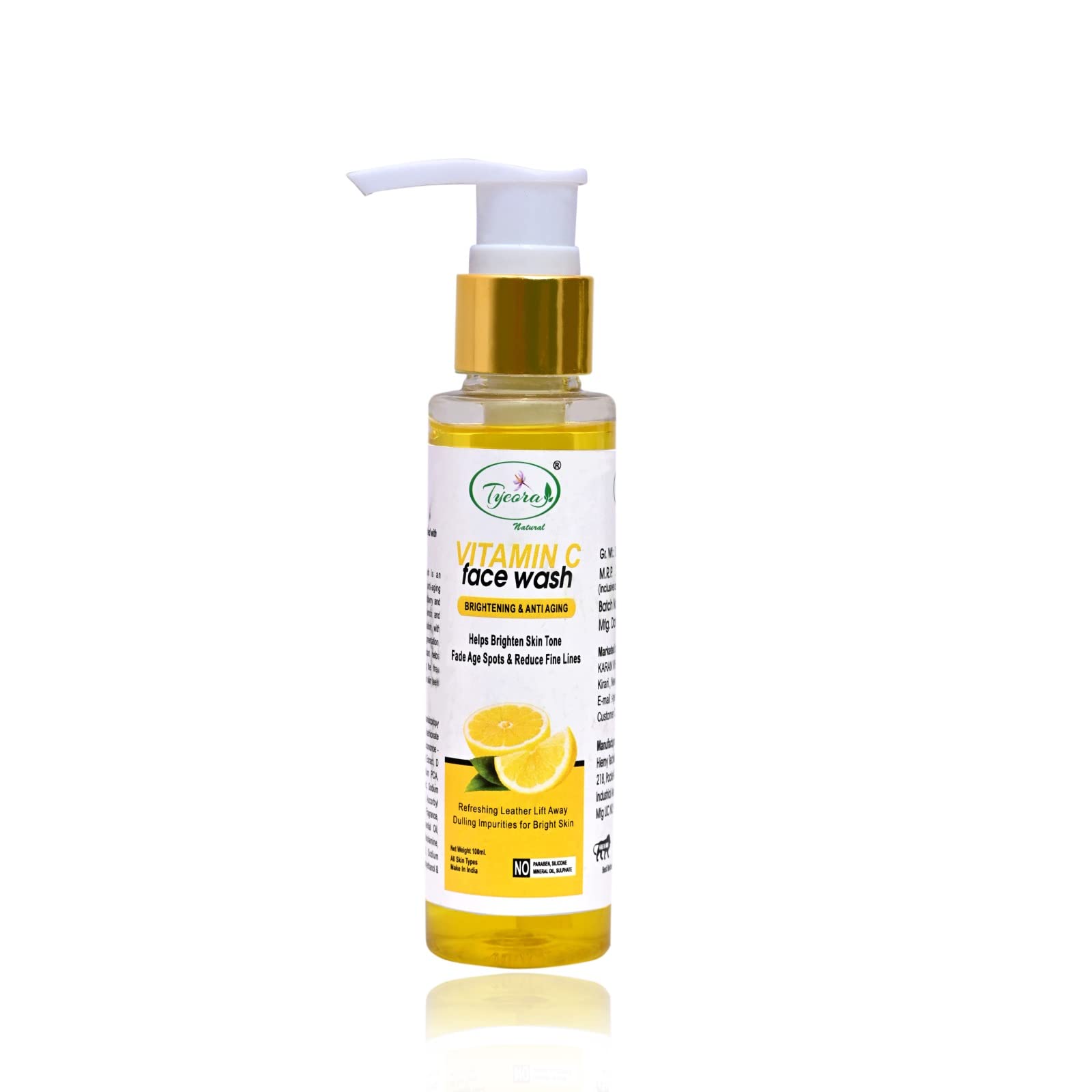 Zintalic Brightening Vitamin C Face Wash for All Skin Types - Glowing & Radiant Skin | 100% Natural, Eco-Friendly, Paraben & Sulfate Free | Gentle Cleanser for Women & Men (100ml) | Perfect for Daily Skincare Routine & Acne-Prone Skin