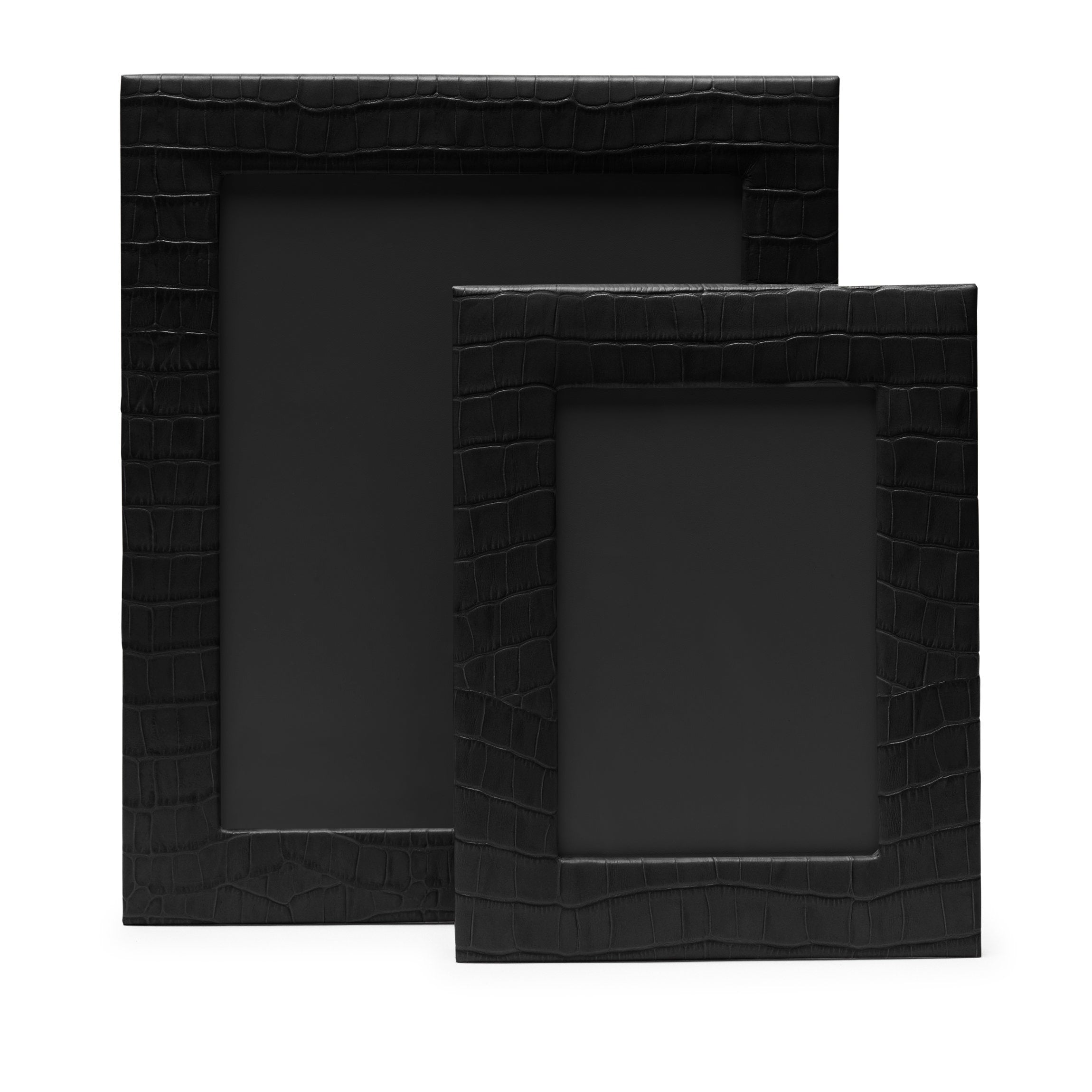 Elegant Black Crocodile Picture Frame Set - Perfect for Wall Decor, Home Office, and Gift Giving
