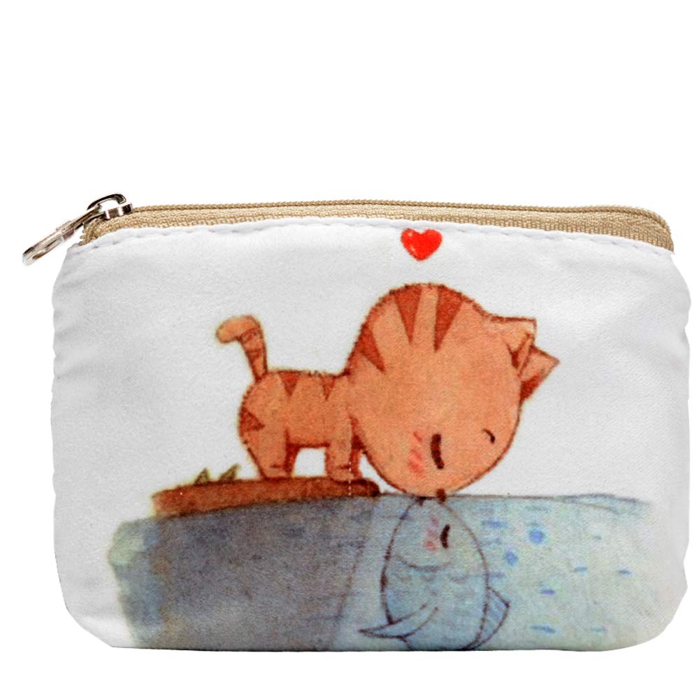 ALLITIC Small Coin Purse for Women - Cute Canvas Zipper Wallet Bag with Change Pouch - Perfect for Girls' Daily Use, Shopping, and Travel Accessories