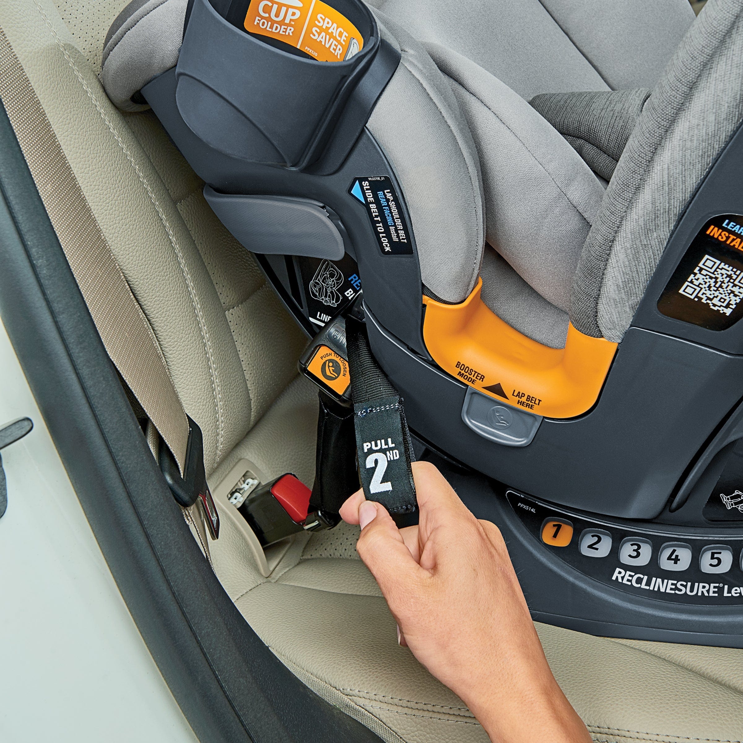 Chicco OneFit ClearTex All-In-One Convertible Car Seat for Infants to Toddlers - Safe & Comfortable for Travel, School & Family Road Trips