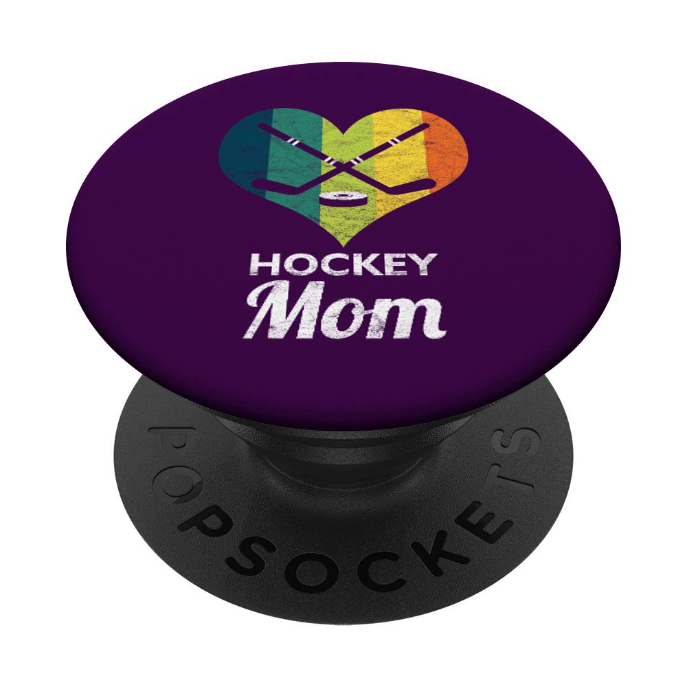 Vintage Hockey Mom Heart Design - Swappable PopGrip for Ice Hockey Fans | Perfect Sports Gift for Players & Supporters | Use on Phones, Tablets & Game Day Accessories