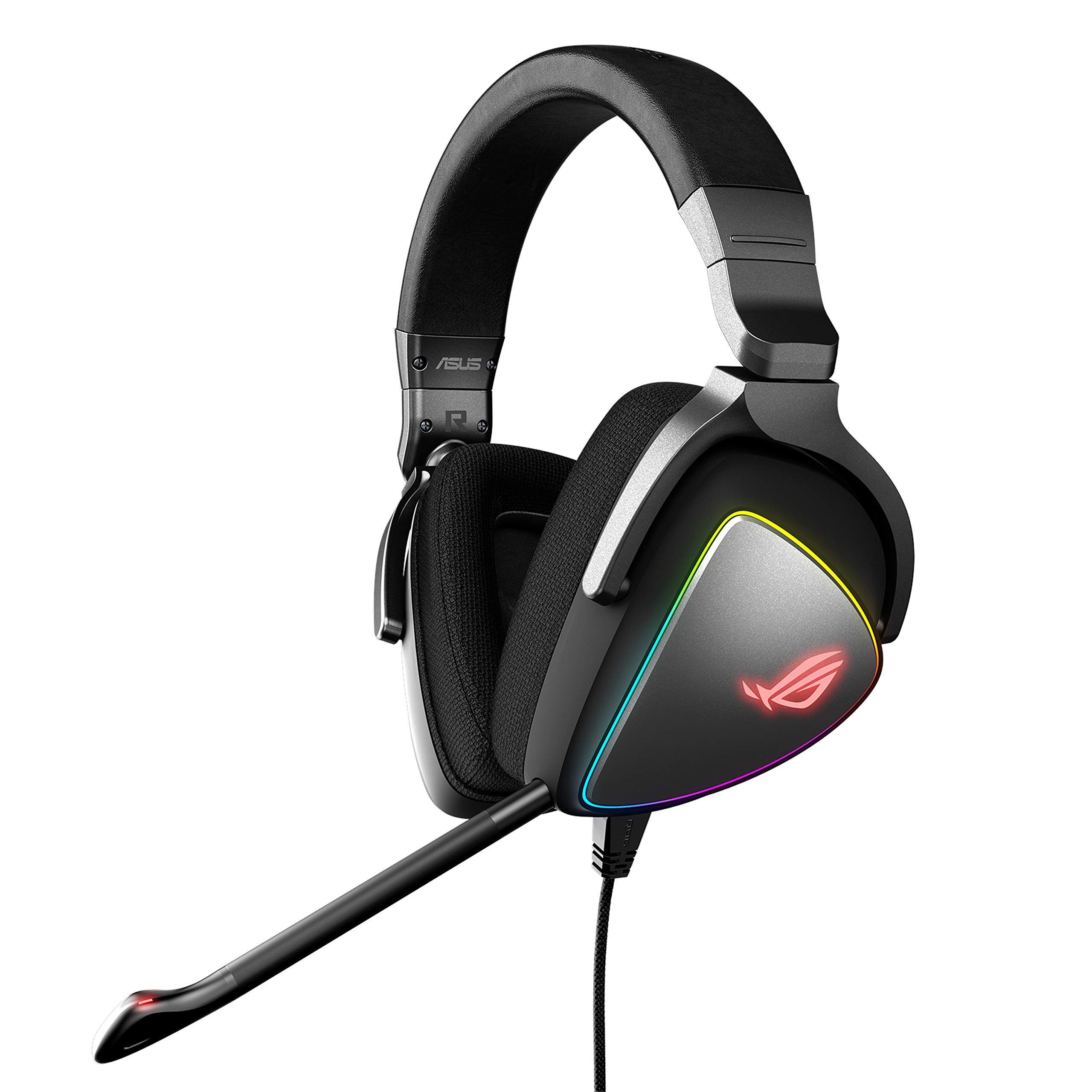 ASUS ROG Delta USB-C Gaming Headset with Hi-Res ESS Quad-DAC - Noise Cancelling Mic, Aura Sync RGB - Compatible with PC, Mac, PS4, Discord & Teamspeak - Perfect for Competitive Gaming & Streaming