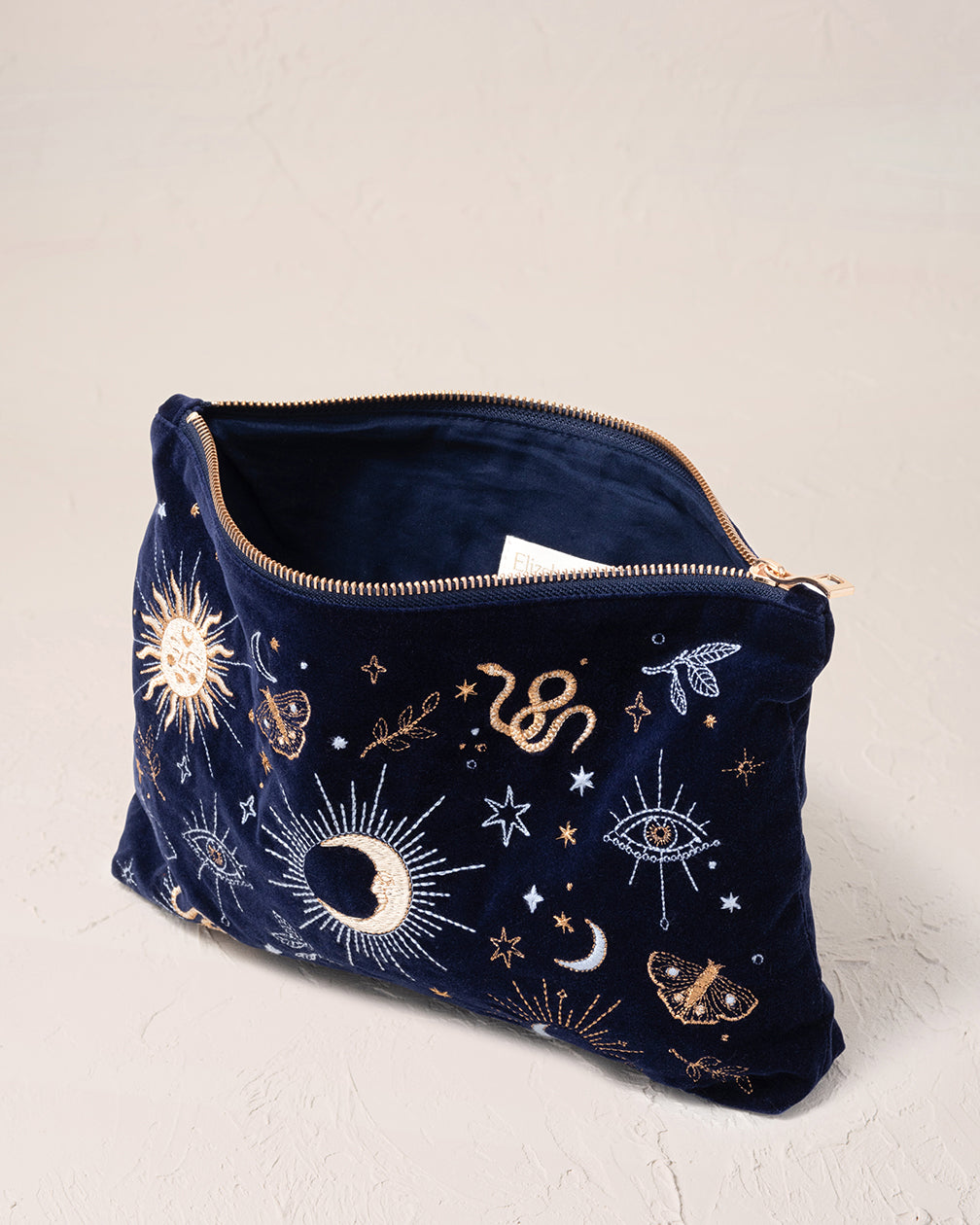 Elizabeth Scarlett Velvet Everyday Pouch - Navy Blue Boho Style Crossbody Bag for Women, Perfect for Travel, Shopping & Daily Essentials Organization
