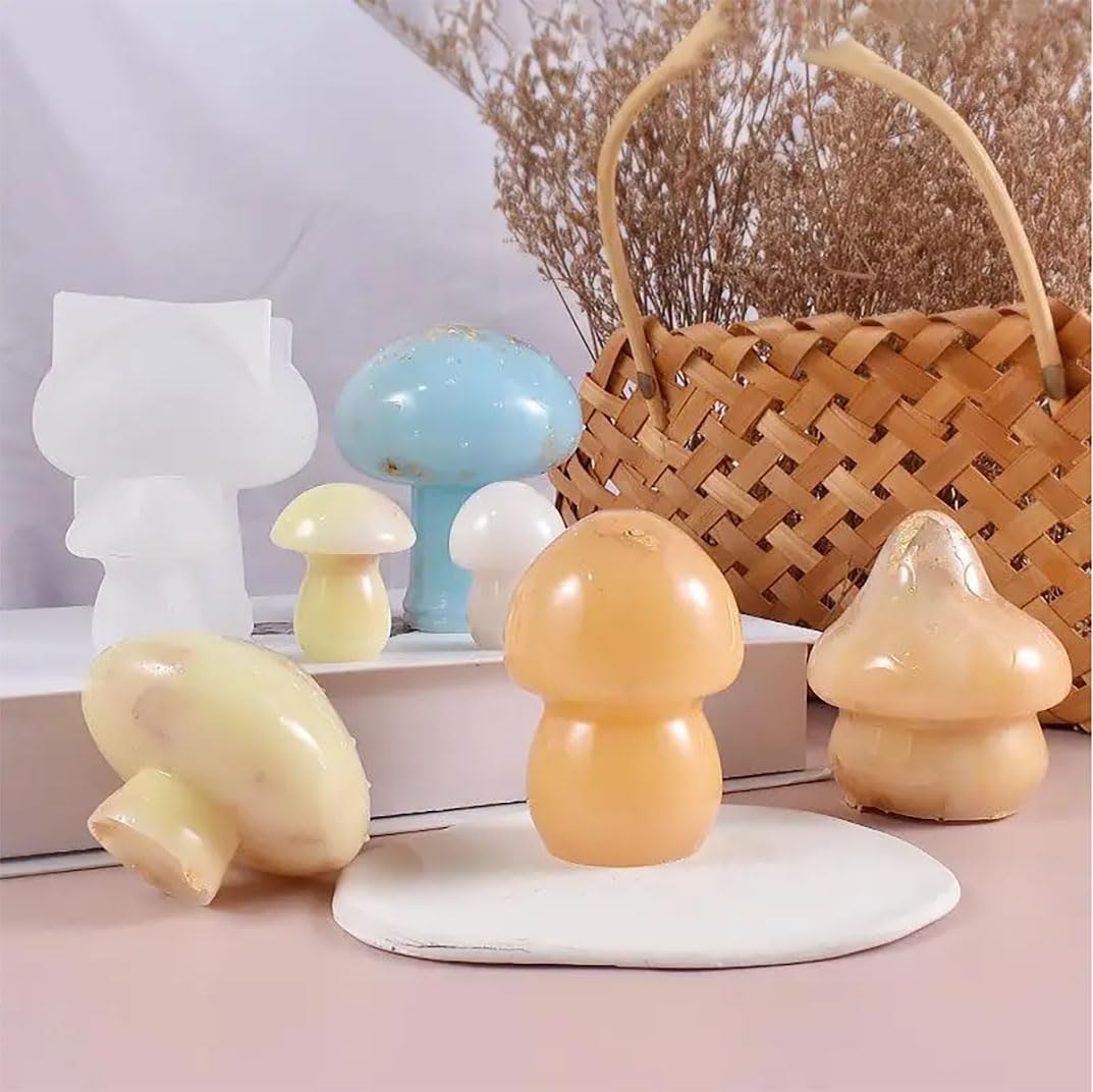 6 PCS Mushroom Epoxy Resin Molds - Silicone Art Molds for UV Resin Casting, Soap & Candle Making - DIY Home Table Decor, Cake Decorating & Craft Projects - Perfect for Gifts, Wedding Favors & Party Decorations