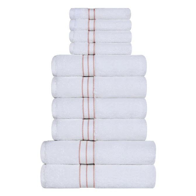 Premium 10-Piece Turkish Cotton Towel Set - Ultra Plush, Highly Absorbent Bath Towels for Spa, Gym & Luxury Home Use