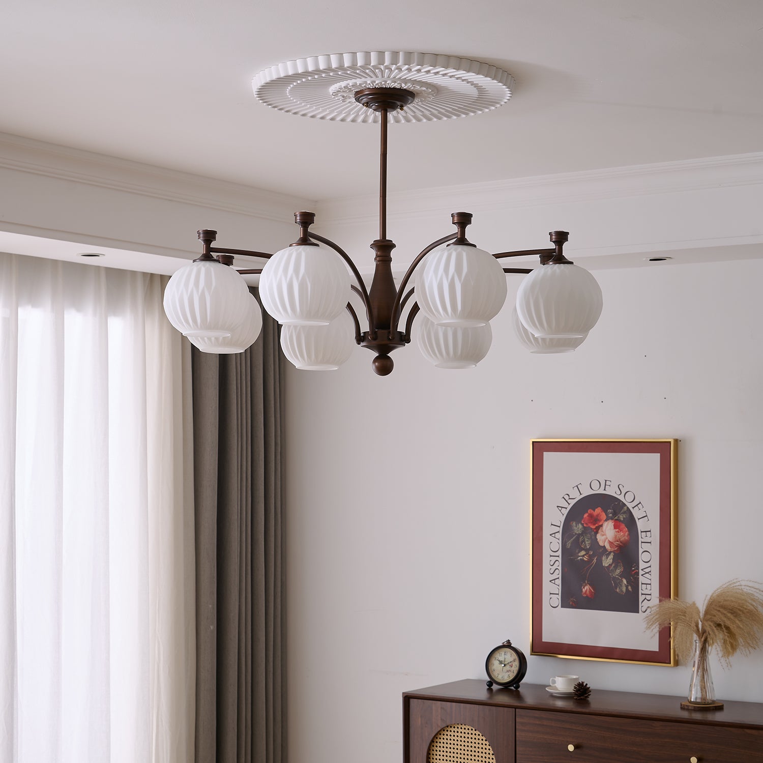 Hespera Orb Chandelier - Modern Crystal Ceiling Light Fixture for Dining Room, Living Room & Bedroom | Elegant Lighting for Home Decor & Interior Design