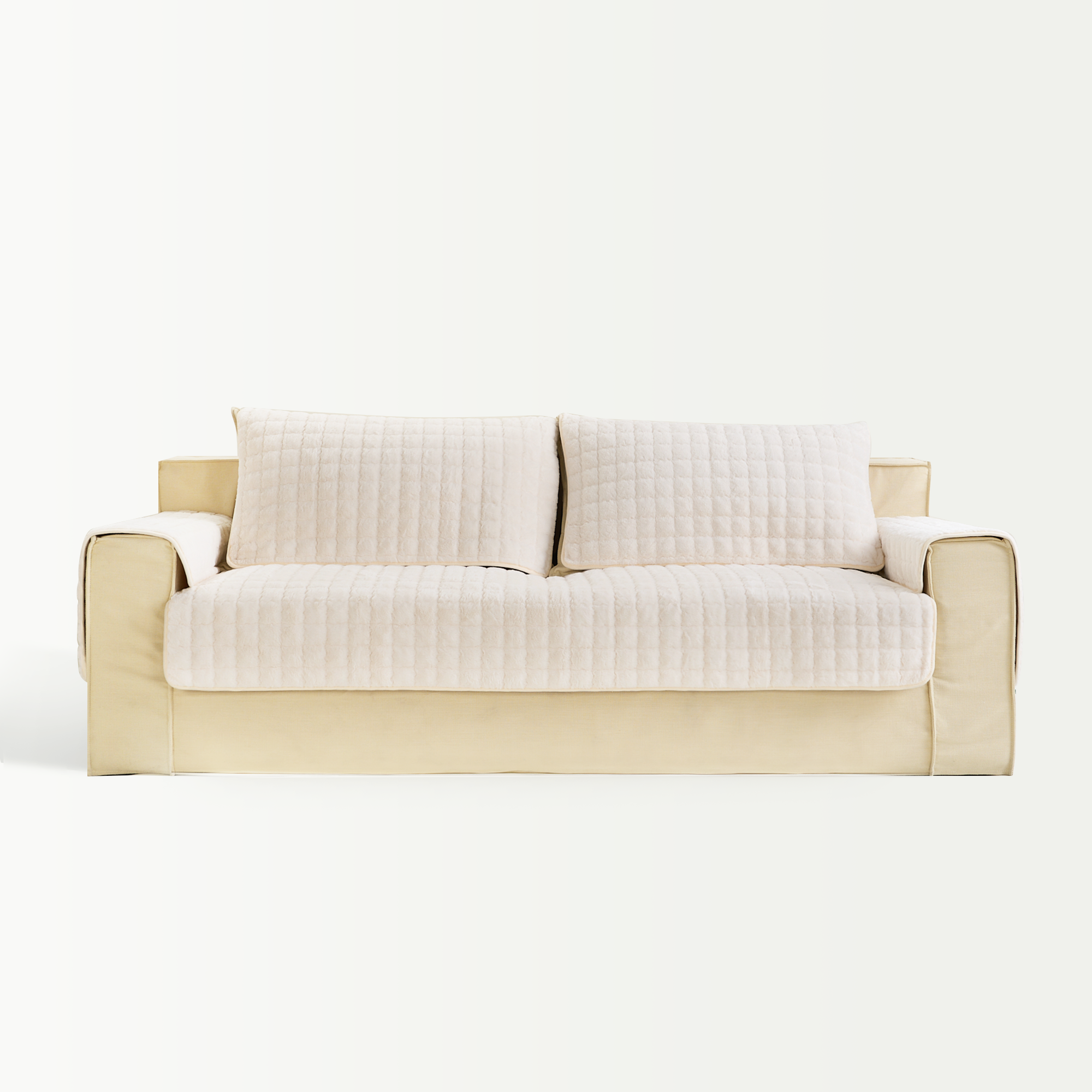 Premium Biscuit Bliss Sofa Cover - Soft, Durable & Washable - Perfect for Living Room, Bedroom & Office Furniture Protection