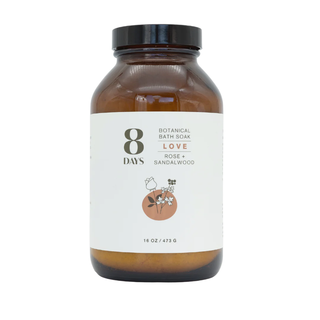 LOVE BOTANICAL BATH SOAK with Rose & Sandalwood - Relaxing Aromatherapy Bath Salts for Stress Relief & Self Care - Perfect for Spa Nights & Gift Giving