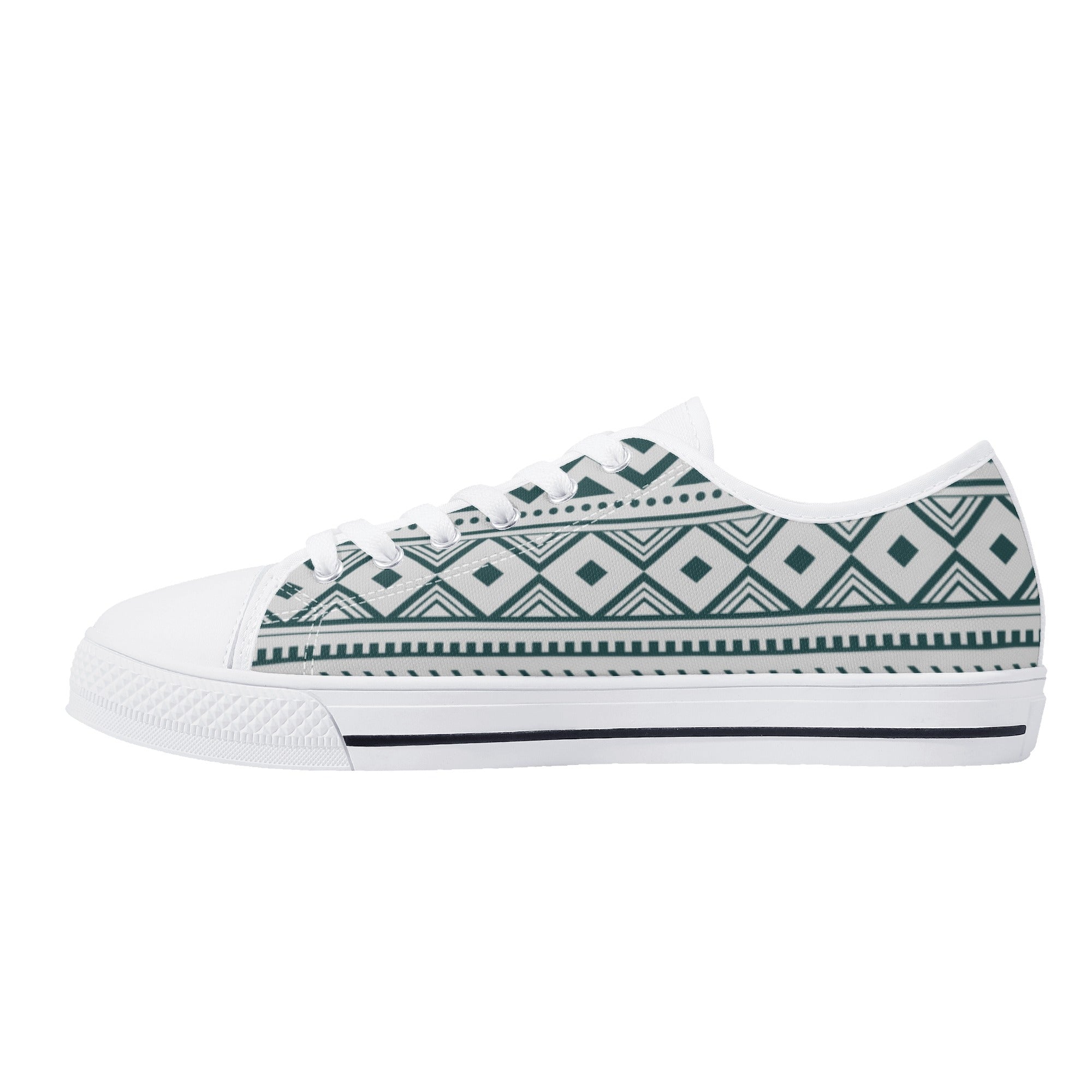 Women's Low Top Canvas Sneakers - Silverado Southwestern Print Slip-On Shoes for Casual Wear & Outdoor Activities