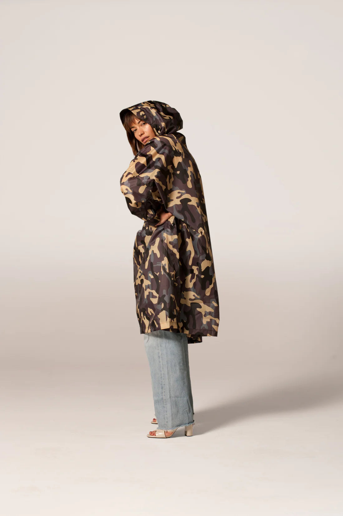 Waterproof Camo Rain Poncho for Outdoor Adventures - Hunting, Hiking, Camping & Emergency Use