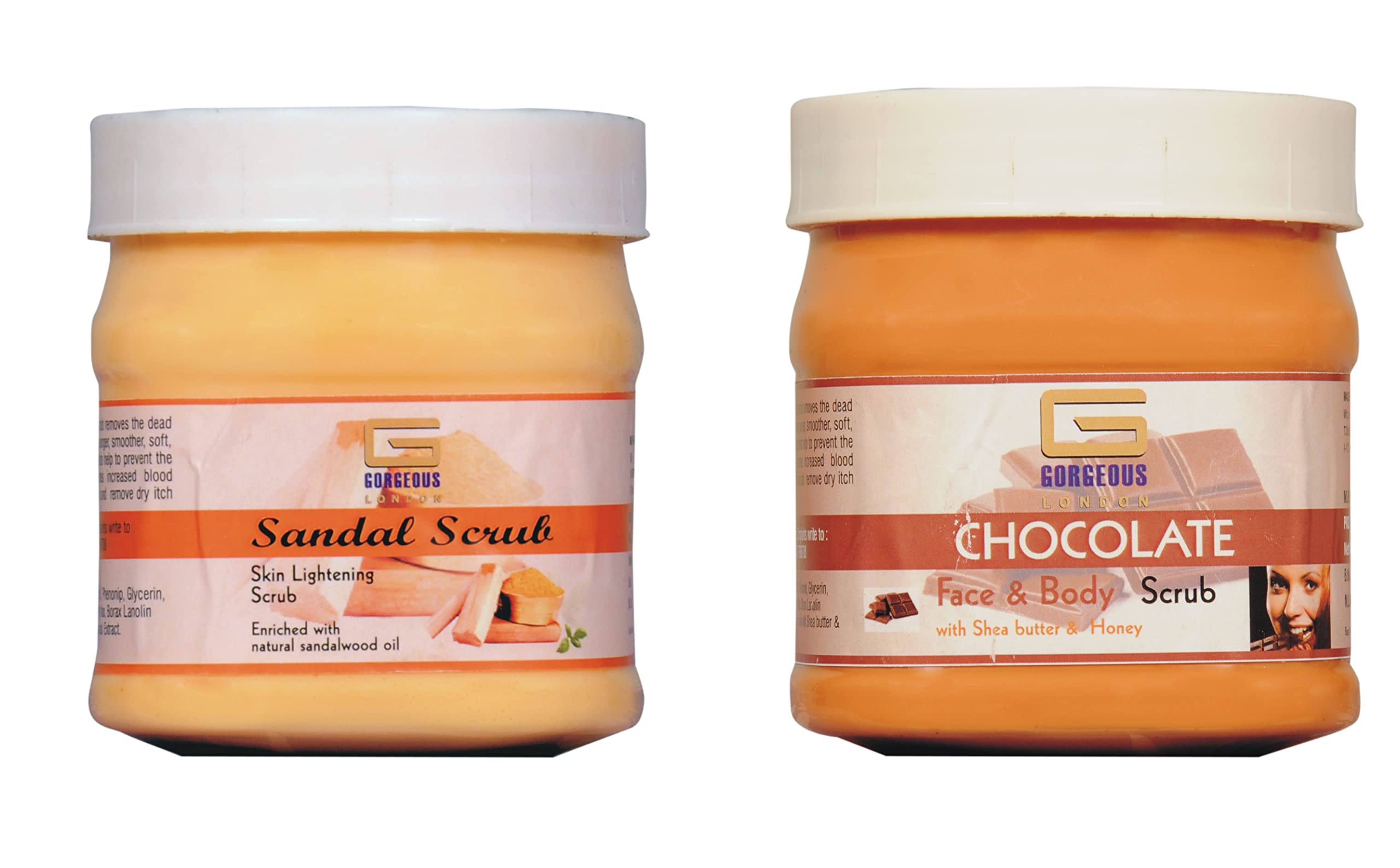 Exfoliating Foot Scrub Combo - London Sandal & Chocolate Scent (2 x 450ml) | Moisturizing Pedicure Treatment for Cracked Heels & Calluses | Perfect for Spa Day, At-Home Pedicures & Gift Sets