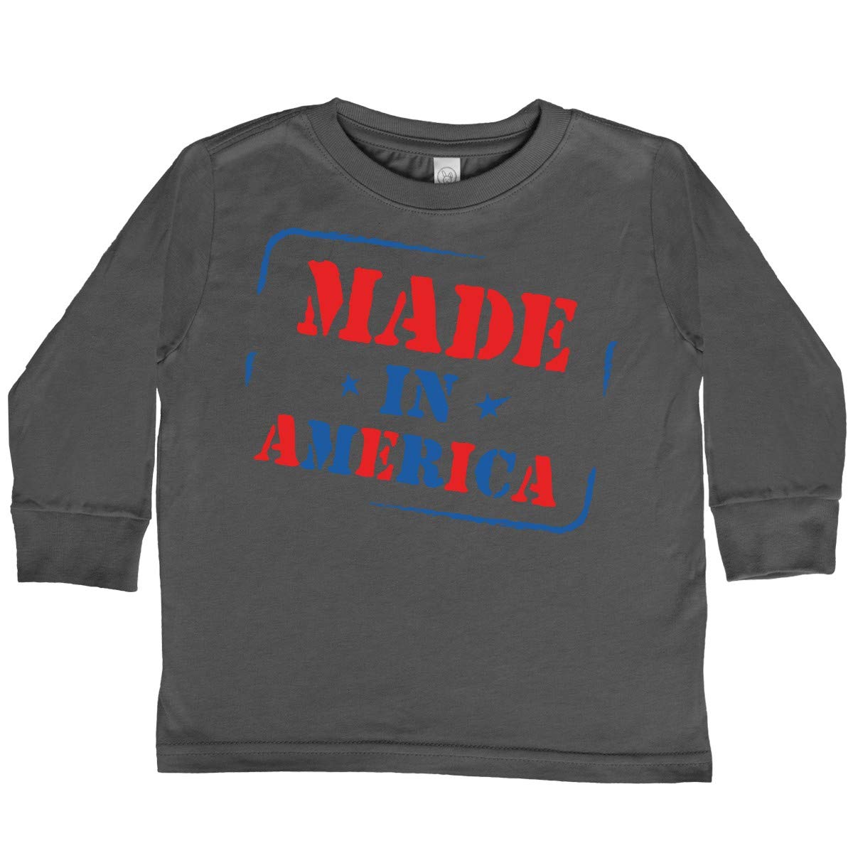 Inktastic Made in USA Toddler Long Sleeve T-Shirt - Soft Cotton Kids Top for Boys & Girls - Perfect for Playdates, School & Family Photos