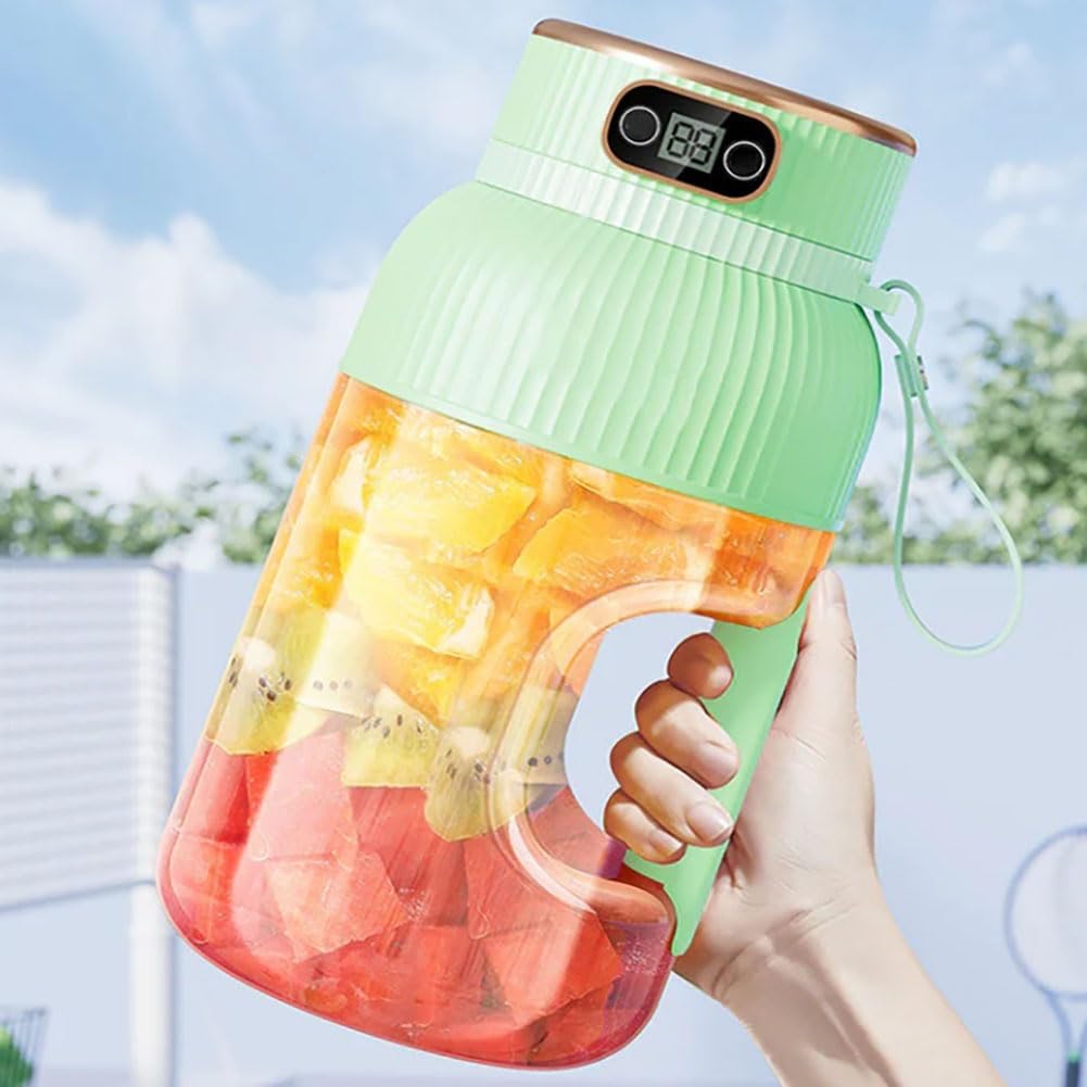 2024 New Ovidian Multifunctional Portable Juicer Cup with Digital Display - Electric Fruit Blender for Shakes, Smoothies & Juicing - Wireless Rechargeable Travel Blender for Gym, Office & Home Use