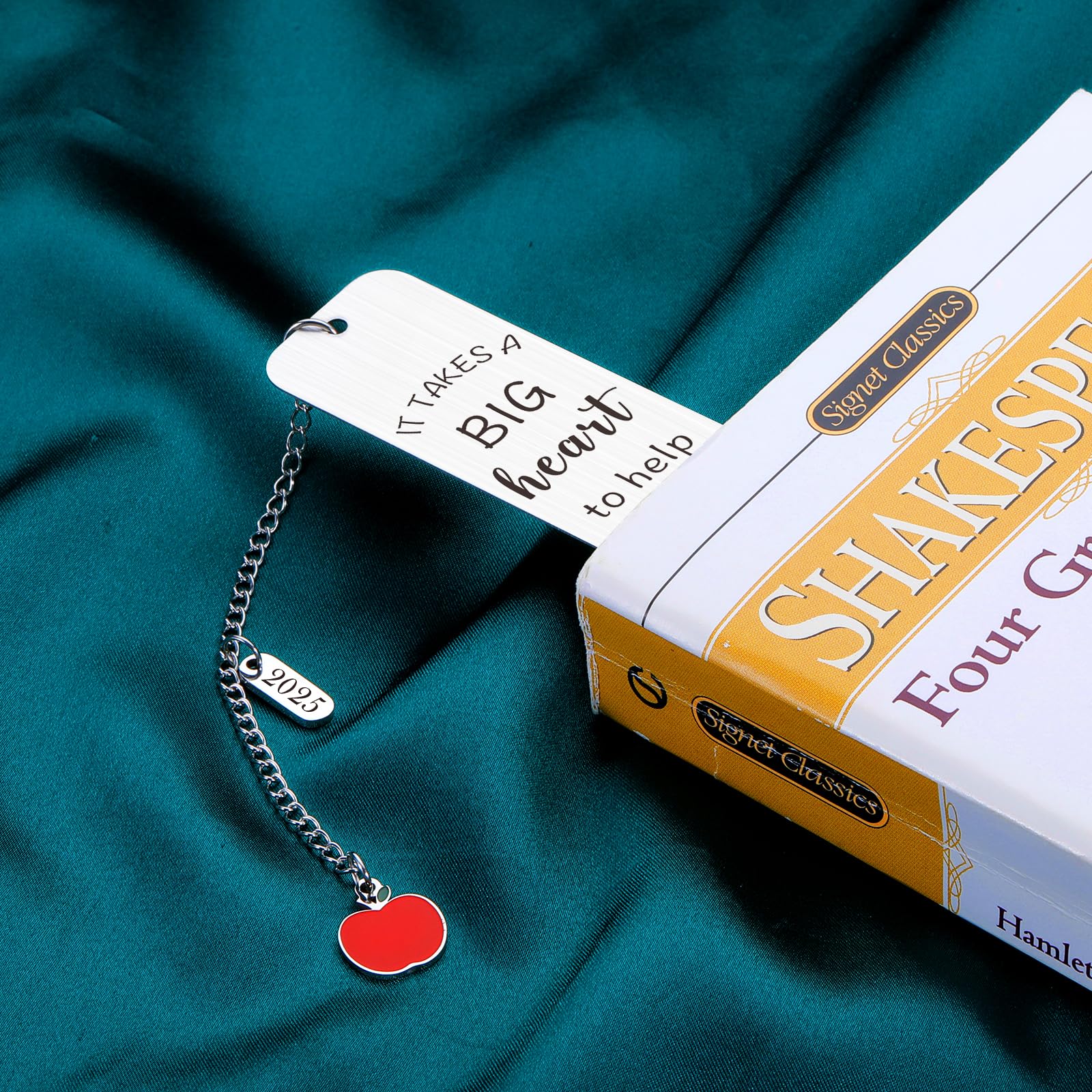 Teacher Bookmark with Chain - Christmas, Graduation Gift for Teachers - Perfect for Back to School & Appreciation