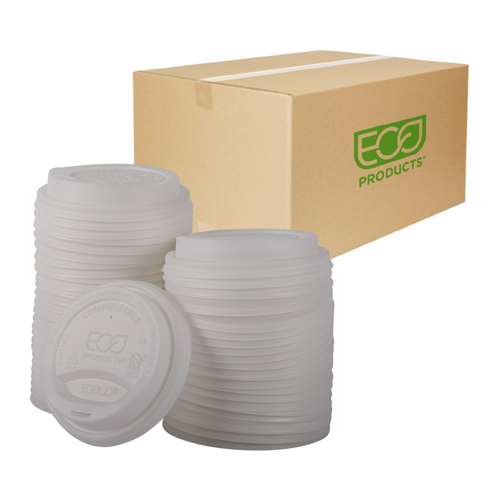 Eco-Friendly Compostable Coffee Cup Lids - 800 Count Case, White EcoLid for 8oz Hot Cups | Plant-Based PLA Plastic, ASTM & BPI Certified | Perfect for Coffee Shops, Offices & Eco-Conscious Events