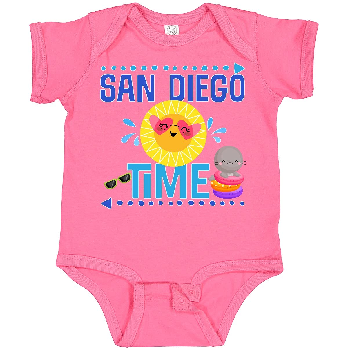 Inktastic San Diego Vacation Cute Beach Baby Bodysuit - Soft Cotton Infant Onesie for Boys & Girls - Perfect Beach Outfit, Summer Travel & Family Photos
