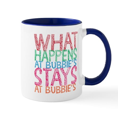 White/Navy Inside - What Happens At Bubbie's Mugs