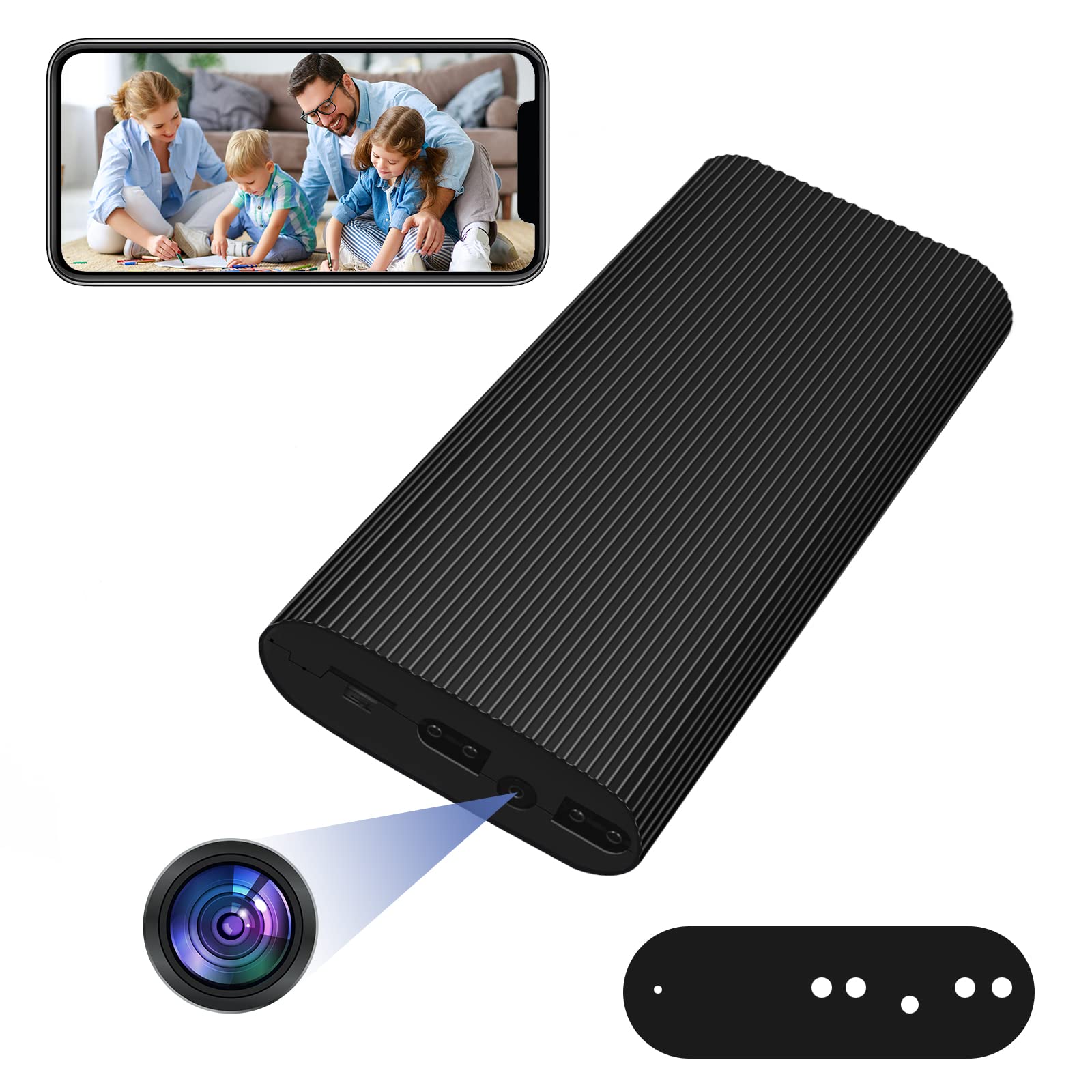 6000mAh WiFi Hidden Camera Power Bank - 1080P Mini Spy Cam with Live View for Home Security & Nanny Monitoring | Portable Charger & Covert Surveillance Device for Travel, Office & Indoor Use