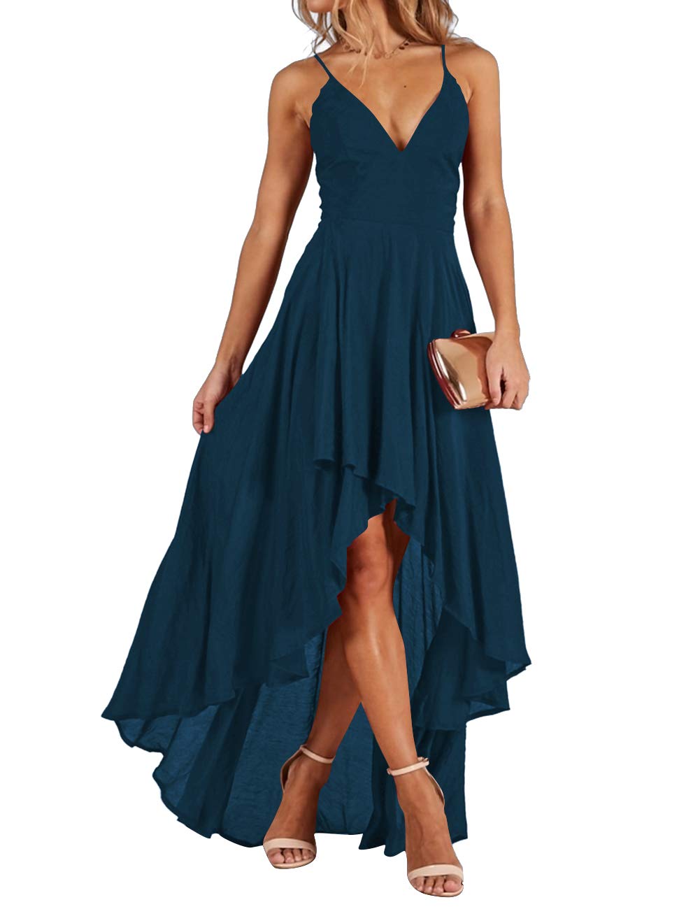 JAEDEN Elegant High Low Prom Dress for Women - Asymmetrical Evening Gown for Formal Parties, Homecoming, and Special Occasions