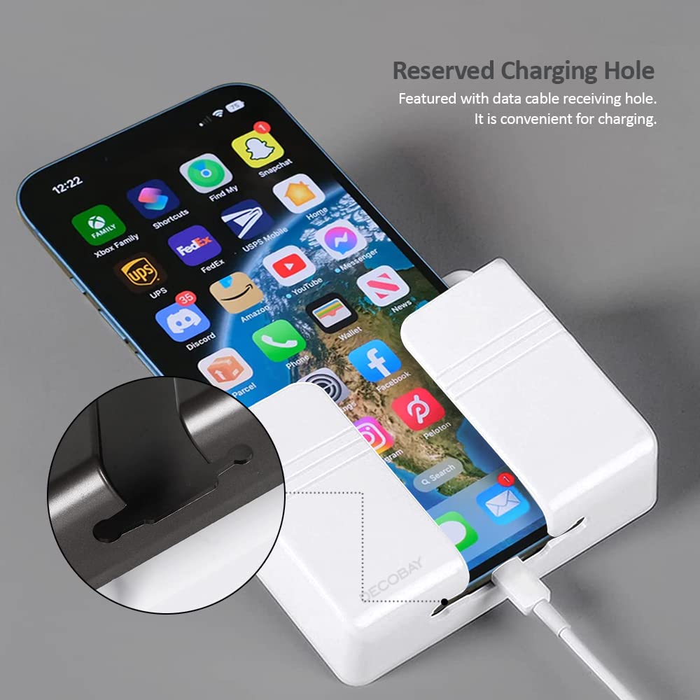 Wall Mount Phone Holder with Self Adhesive - Universal Smartphone Stand for iPhone & Android - Perfect for Shower, Charging & Hands-Free Use