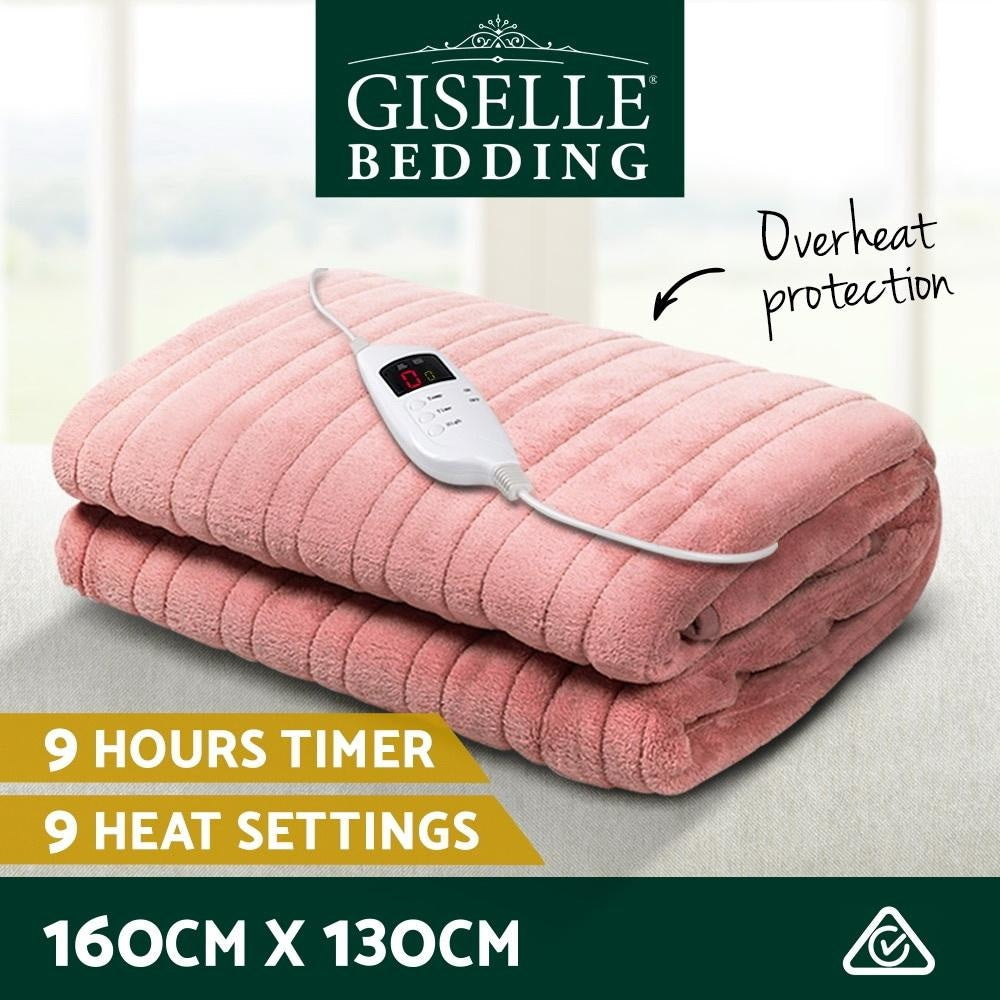 Electric Heated Throw Blanket - Soft Fleece, Machine Washable, Pink - Perfect for Cozy Nights, Winter Warmth & Relaxation at Home