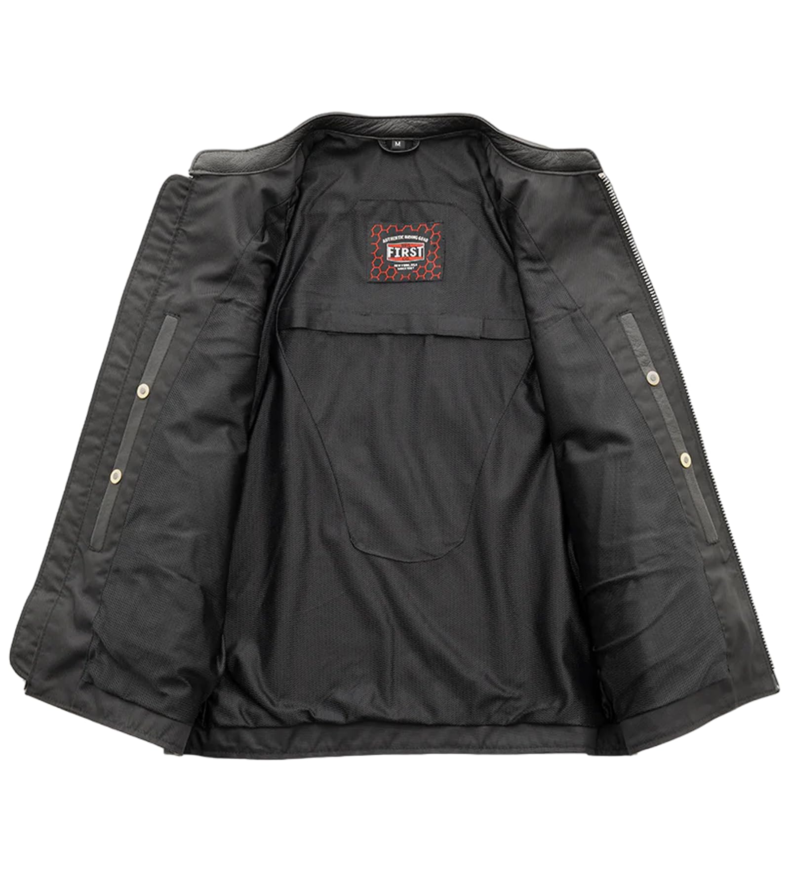 First Mfg Co Titan Men's Motorcycle Jacket - Black Genuine Leather Biker Jacket for Men - Perfect for Riding, Cruising & Outdoor Adventures
