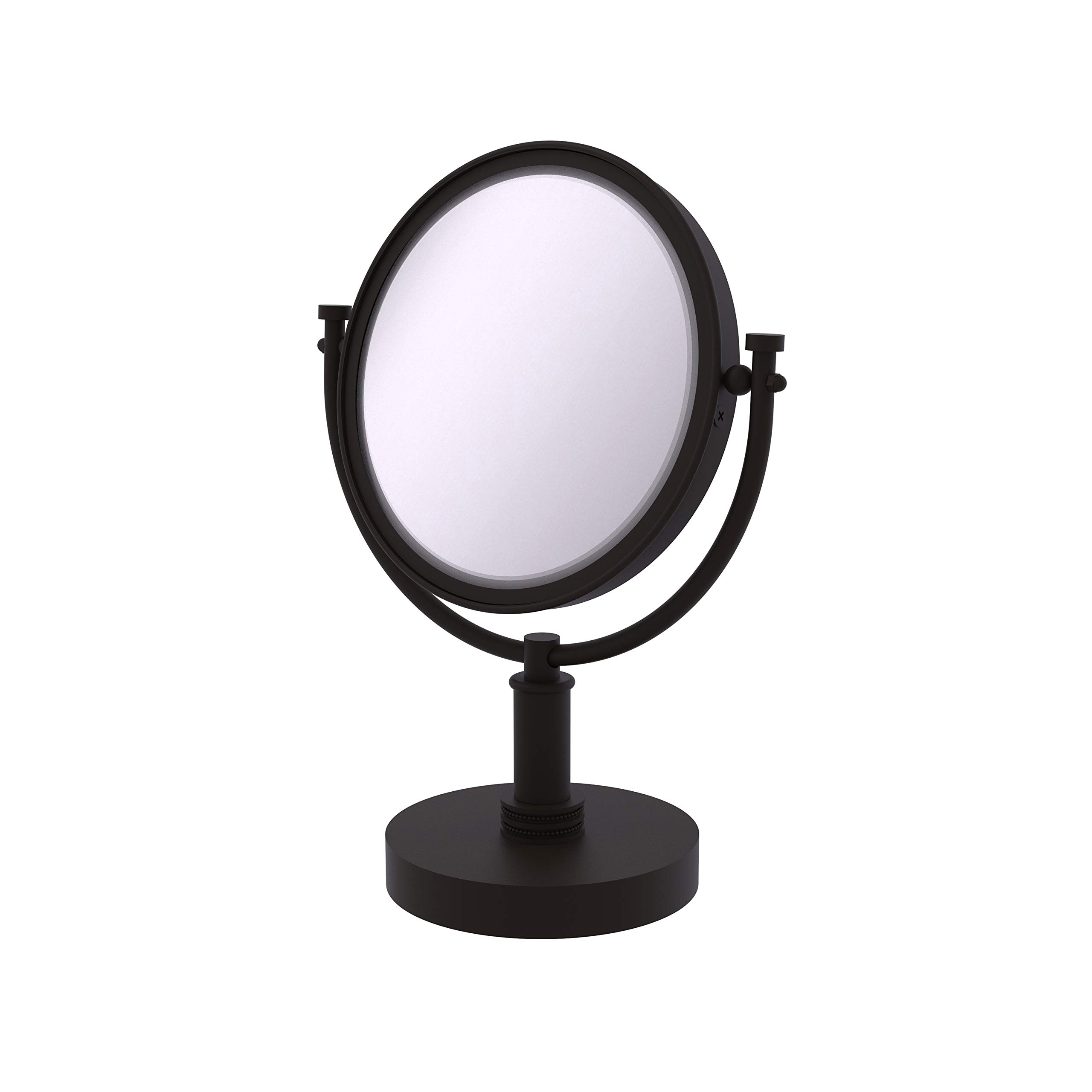 Allied Brass DM-4D/2X 8 Inch Oil Rubbed Bronze Vanity Mirror with 2X Magnification - Perfect for Bathroom Makeup, Shaving & Grooming Station