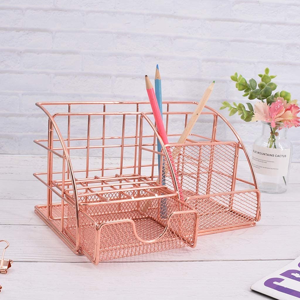 Multi-Functional Pen Holder & Office Organizer - Desktop Stationery Storage Rack for Pens, Documents & Letters - Perfect for Home Office, School & Workspace Organization