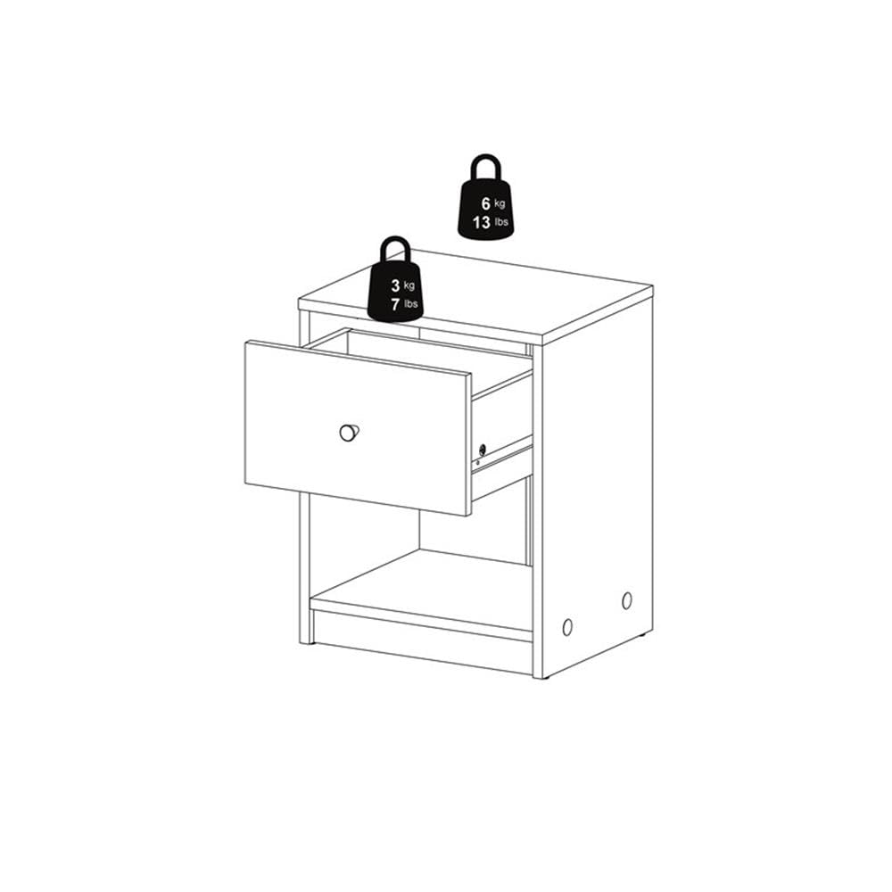 Home Square 2-Piece 1-Drawer Nightstand Set in Jackson Hickory - Modern Bedside Tables for Bedroom, Living Room & Guest Room