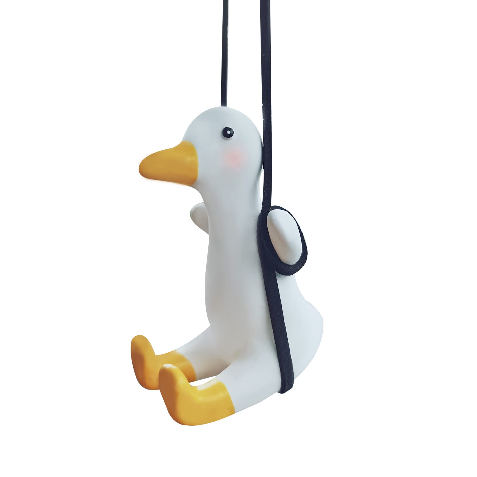 Cute Swing Duck Car Hanging Ornament - Lovely Duck Pendant for Rearview Mirror, Fun Car Decor Accessories for Women | Perfect for Road Trips & Daily Commute