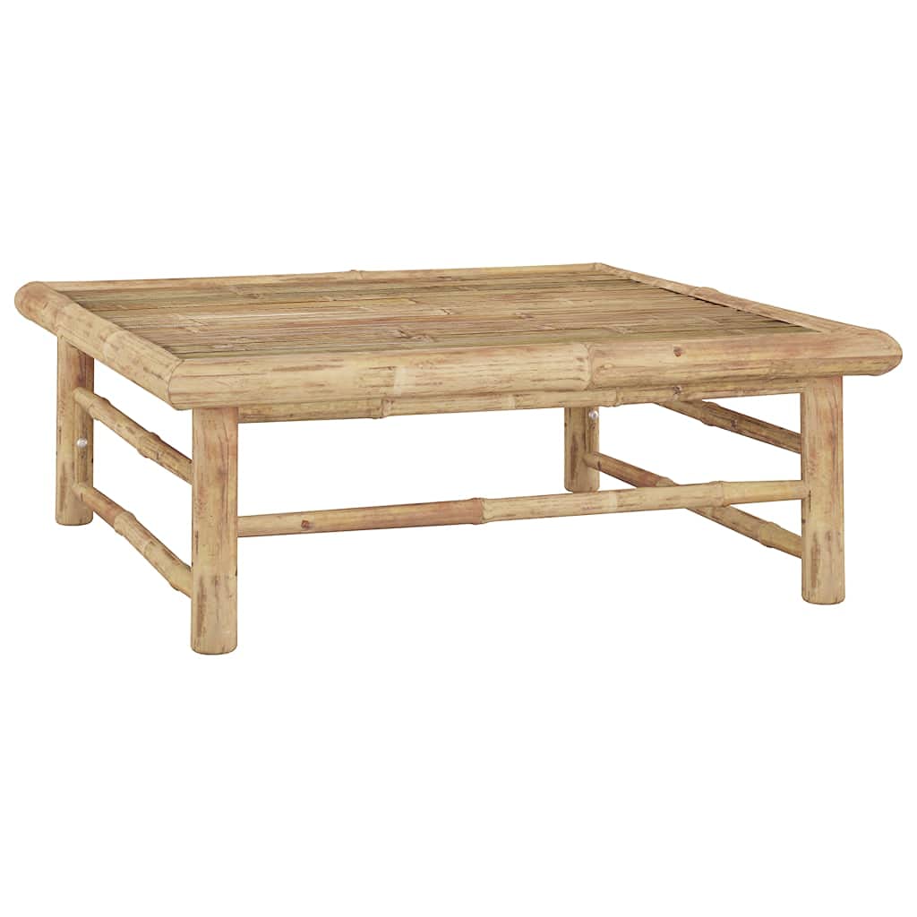 3 Piece Outdoor Garden Dining Set, Bamboo Table and Chairs with Comfortable Cushions, Patio Furniture for Conversation and Coffee, Durable Bamboo Frame