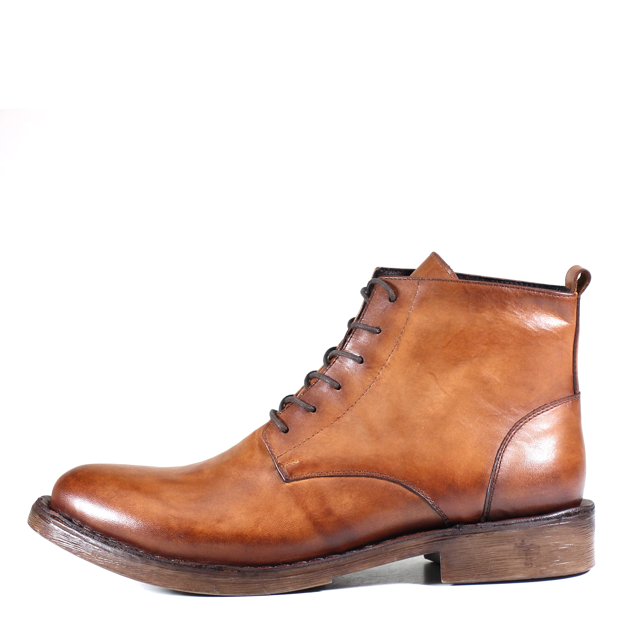 Testosterone Men's Delta Sierra Genuine Leather Burnished Chukka Dress Boots - Premium Leather Work & Casual Boots for Office, Date Night & Formal Occasions