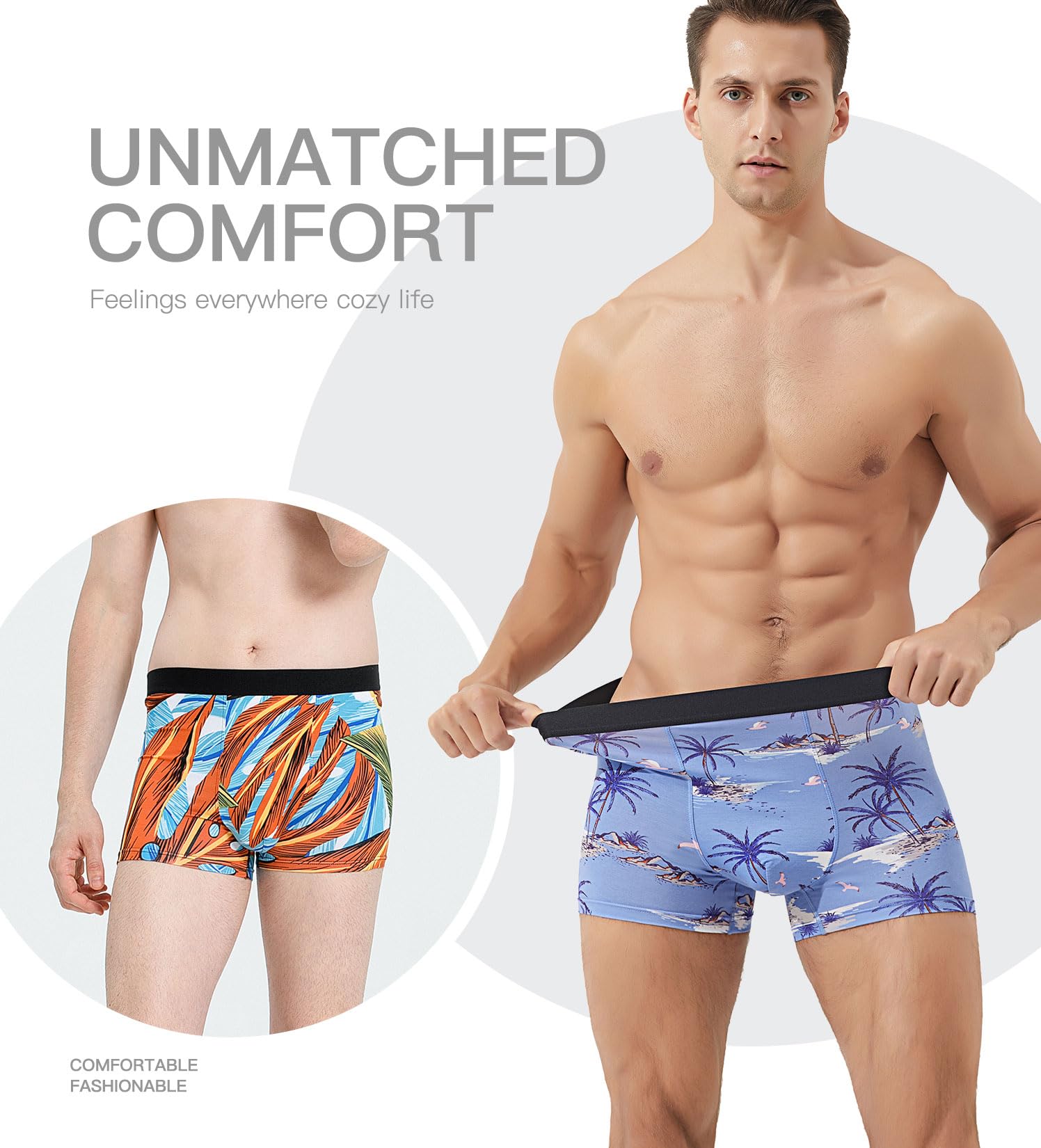 Breathable Men's Bamboo Viscose Boxer Briefs - Ultra Soft Comfort Underwear Multipack for Everyday Wear & Active Lifestyle