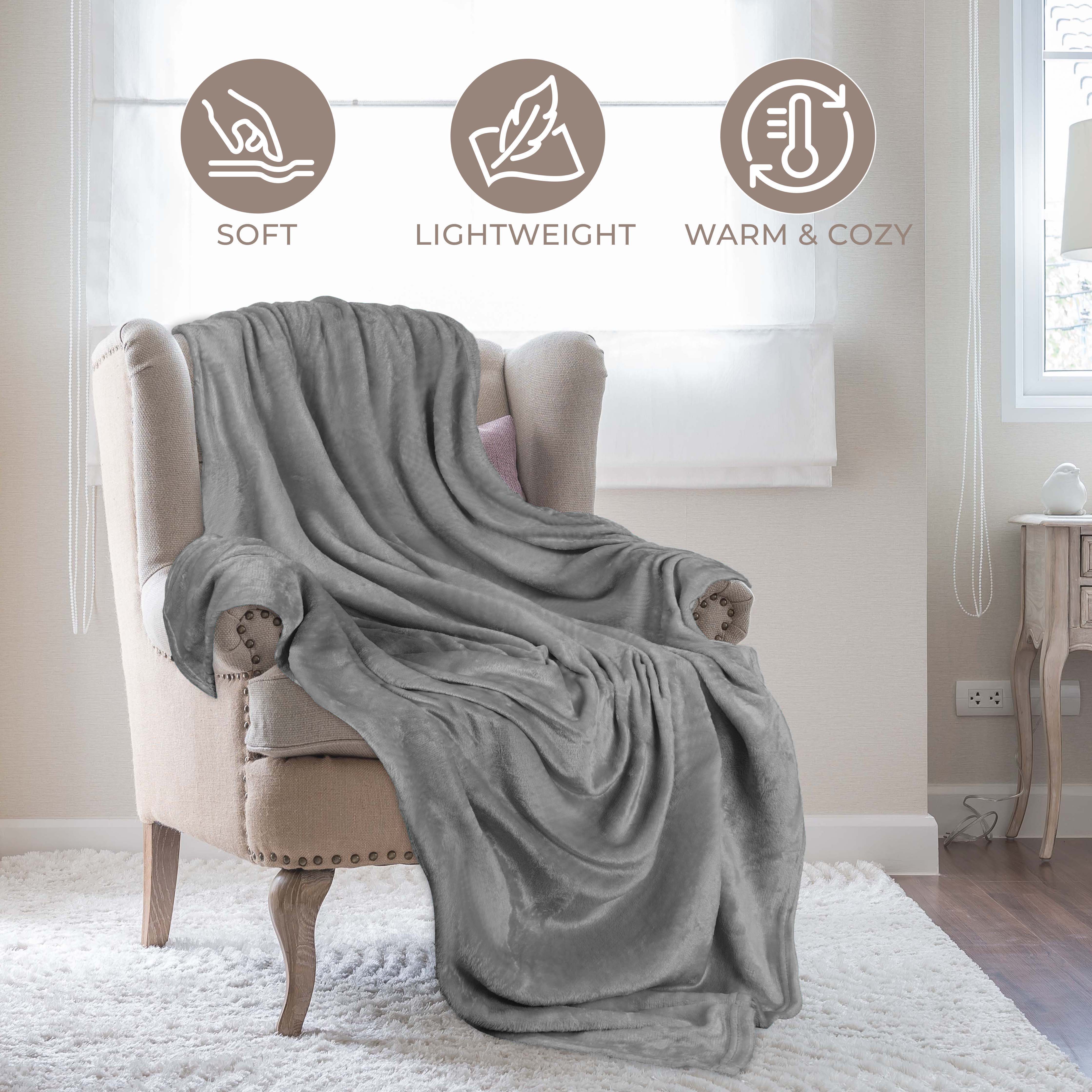 Soft Fleece Plush Blanket - Medium Weight Fluffy Cozy Throw for Couch, Bed & Home Decor - Perfect for Winter, Gifts & Relaxation