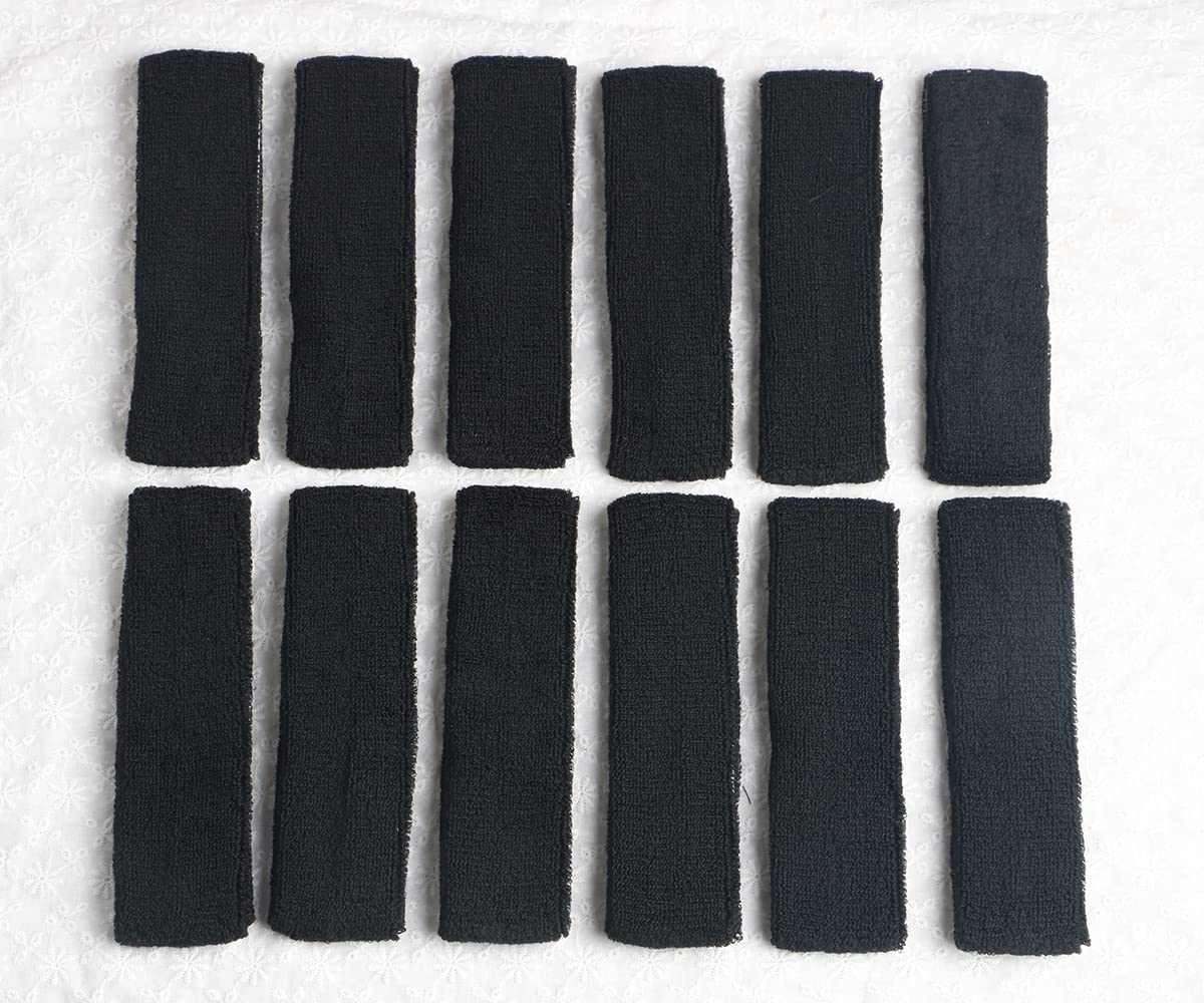 12 Pack Cotton Sweatband Headbands - Stretchy Elastic Terry Cloth Sports Head Wraps for Yoga, Workout, Fitness & Basketball | Sweat Absorbing Hair Bands for Women & Men | Perfect for Gym, Running, Tennis & Dance