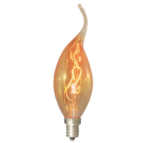 Vintage Halloween Amber Flame Tip Light Bulbs - Pack of 25 | Spooky Decor for Parties, Haunted Houses & Seasonal Lighting