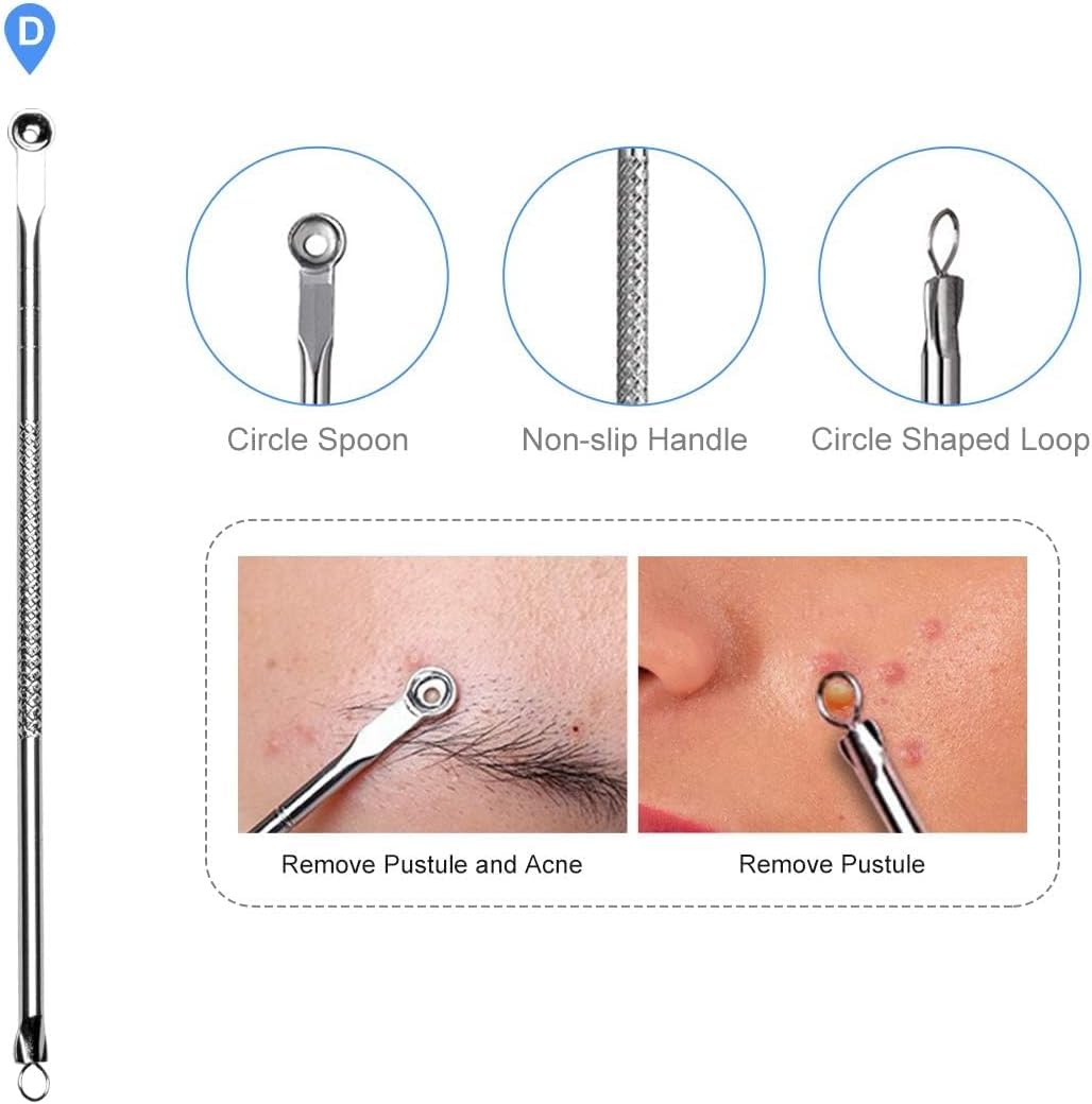 INSIME Blackhead & Comedone Extractor Tool - Acne & Pimple Popper for Whiteheads & Blackheads Removal | Professional Facial Skin Care Kit for Spa & Home Use