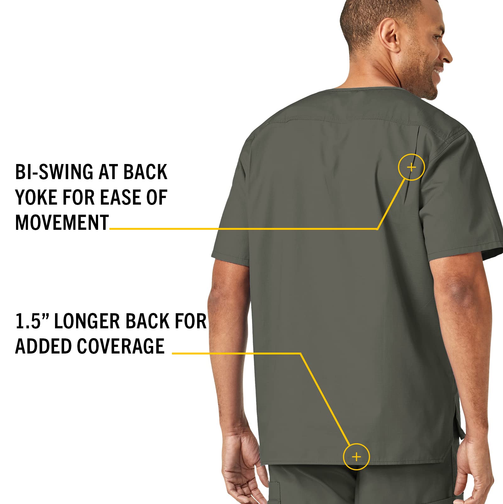 Carhartt Men's Ripstop Utility Scrub Top - Durable Workwear for Medical Professionals & Healthcare Workers - Perfect for Hospitals, Clinics & Nursing Shifts