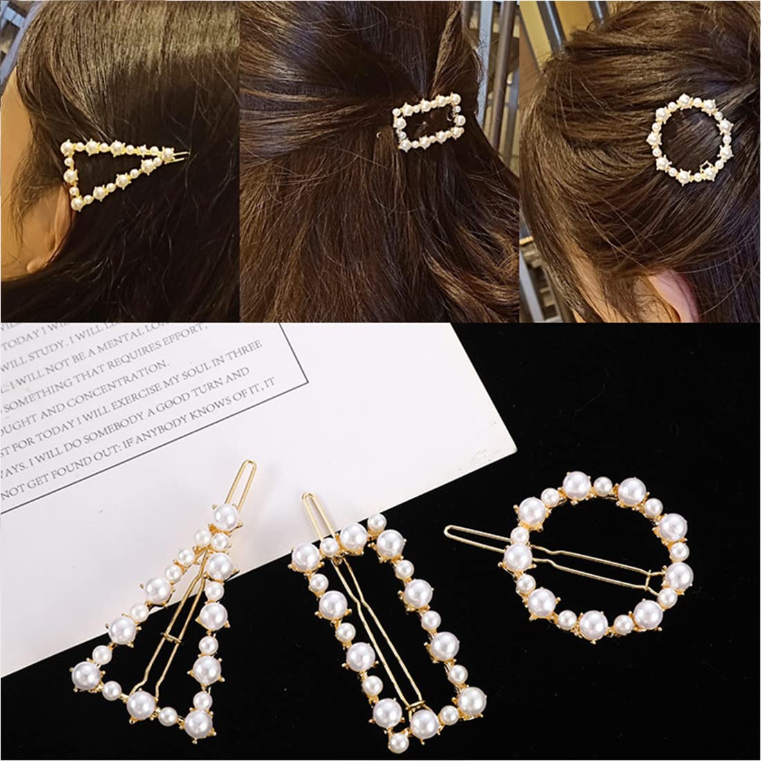 Zibuyu® 6-Piece Pearl Hair Clips for Women & Girls - French Style Barrettes, Elegant Hairpins for Side Hairstyles, Perfect Hair Accessories Gift Set for Weddings, Parties & Daily Wear