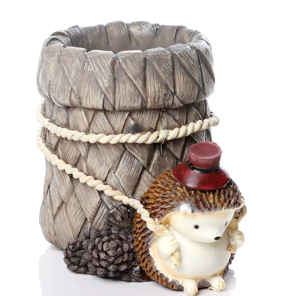 Cute Hedgehog Pen Cup Holder - Resin Desk Organizer for Pencils & Stationery - Home Office Desktop Storage - Perfect Birthday Gift (Color B) - Ideal for School, Office & Study Room Organization