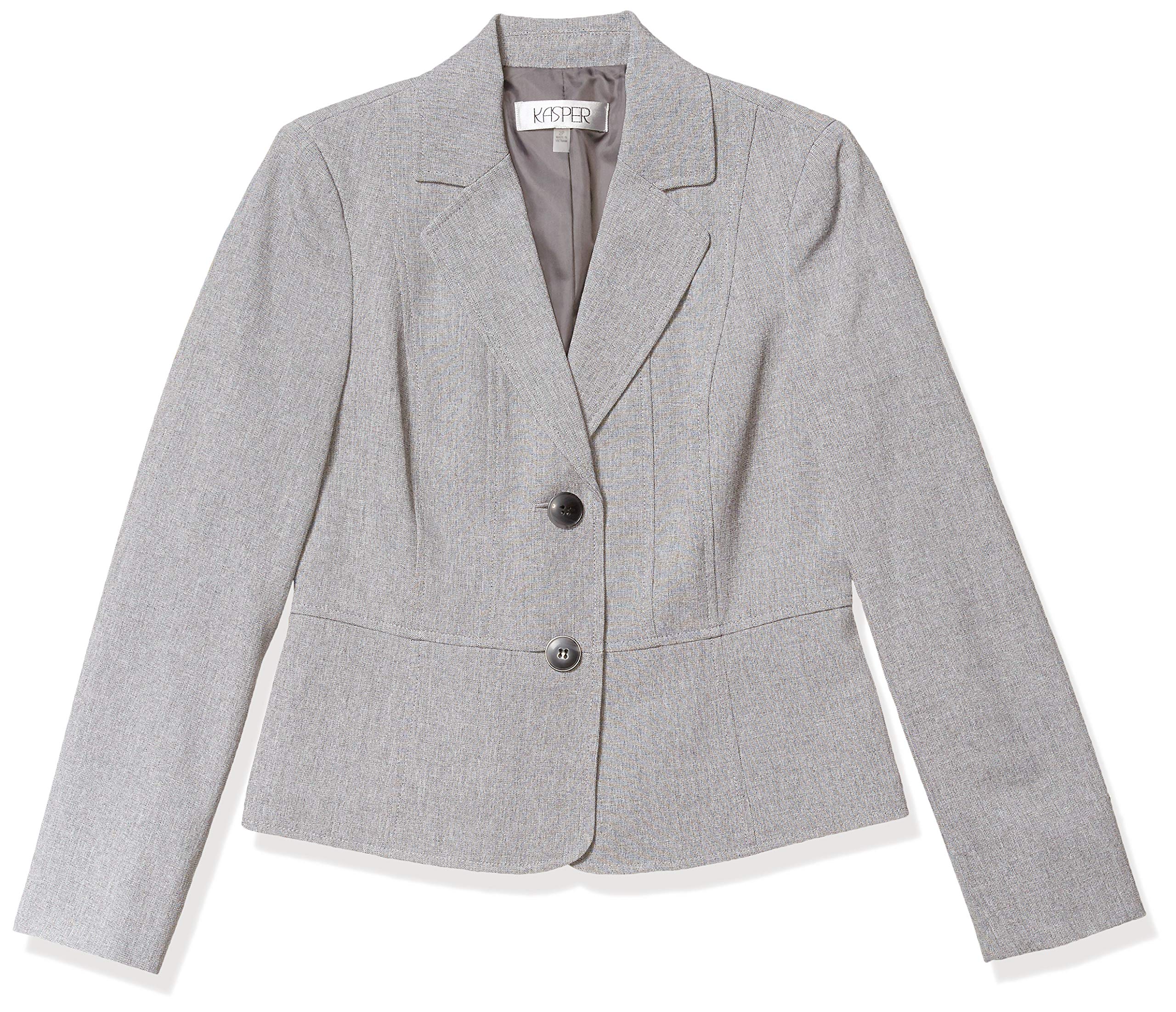 Kasper Women's Petite Two-Button Blazer Jacket - Slim Fit Professional Office Wear for Business & Formal Occasions