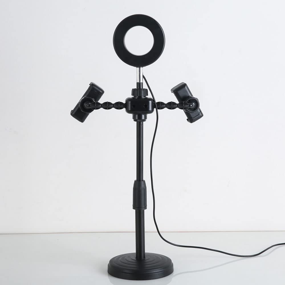 MINJUK 9Cm Round Fill Light Bracket - Anchor Live Streaming & Selfie Ring Light with Adjustable Stand, Desktop Beauty Lighting for YouTube/TikTok Videos, Makeup, Photography & Video Calls