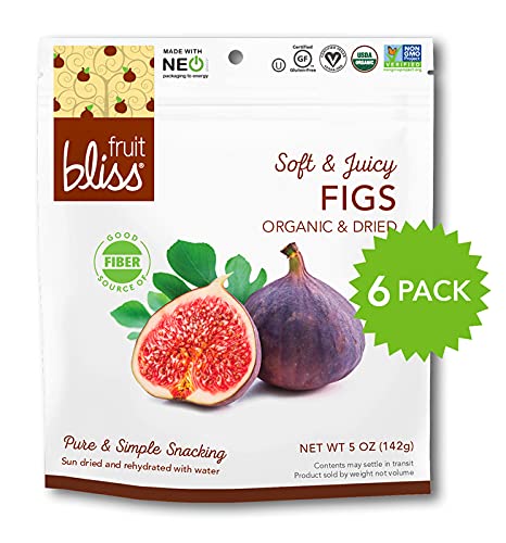 Organic Turkish Figs Dried Fruit Snacks - 6 Pack (5oz Each) | Healthy Natural Snack for Kids & Adults | Perfect for Lunch Boxes, Hiking & Office Snacking