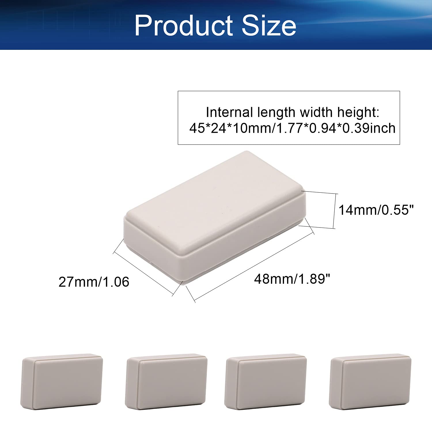 12Pcs ABS Plastic Electronic Junction Box - 48 x 27 x 14mm Waterproof Project Enclosure for Circuit Boards, DIY Electronics & Electrical Wiring (White) - Perfect for Home, Office & Industrial Use