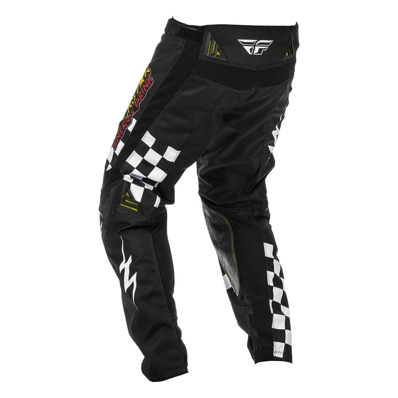 Fly Racing Kinetic Rockstar Energy Pants - Black/White Size 34 - Durable Motocross & Off-Road Riding Pants for Men - Perfect for MX Racing, Trail Riding & Adventure Motorcycling
