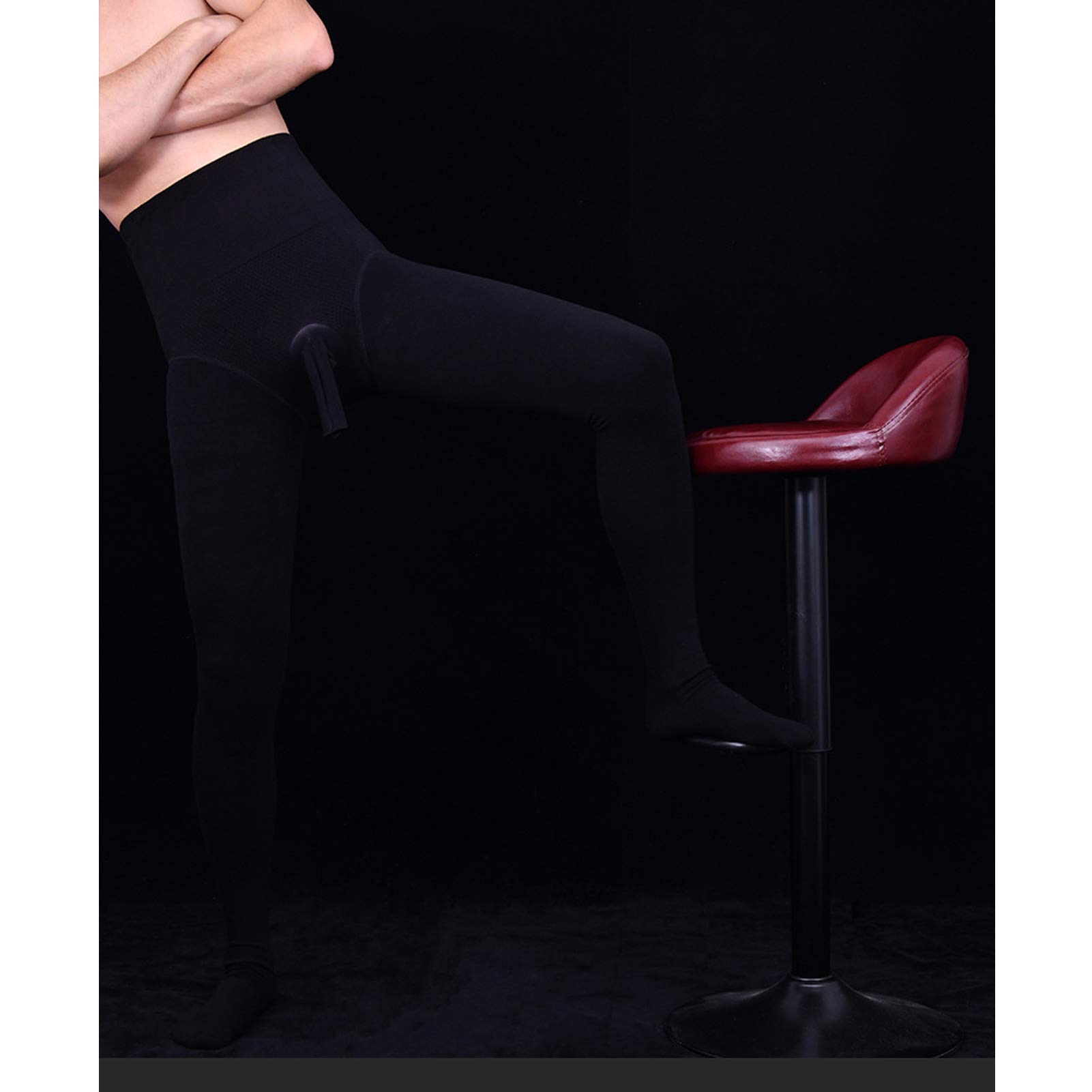 Leesuo Men's Sexy High Waisted Pantyhose - High Elastic Soft Shaping Stockings, Warm Tights Socks for Winter, Cosplay & Fashion Outfits