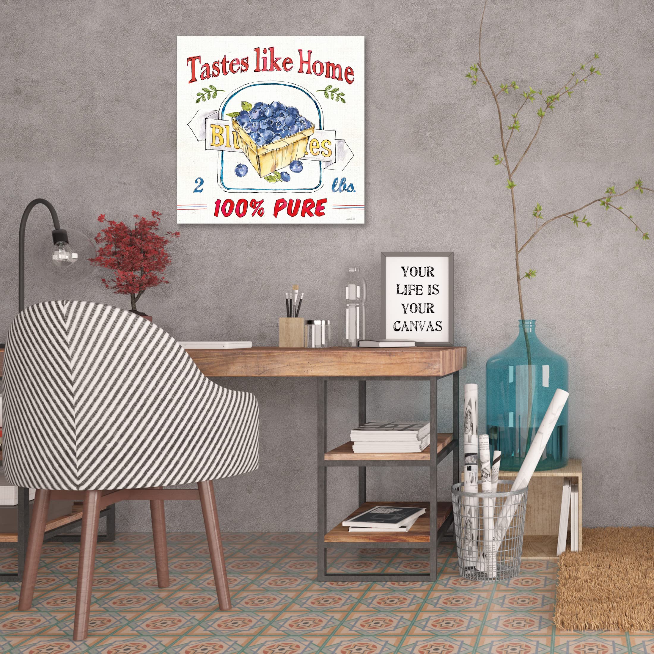 Fruit Stand IV Gallery Wrapped Canvas Art Print by Anne Tavoletti - 30x30 Inch Modern Kitchen Wall Decor - Perfect for Dining Room, Living Room & Office Decor